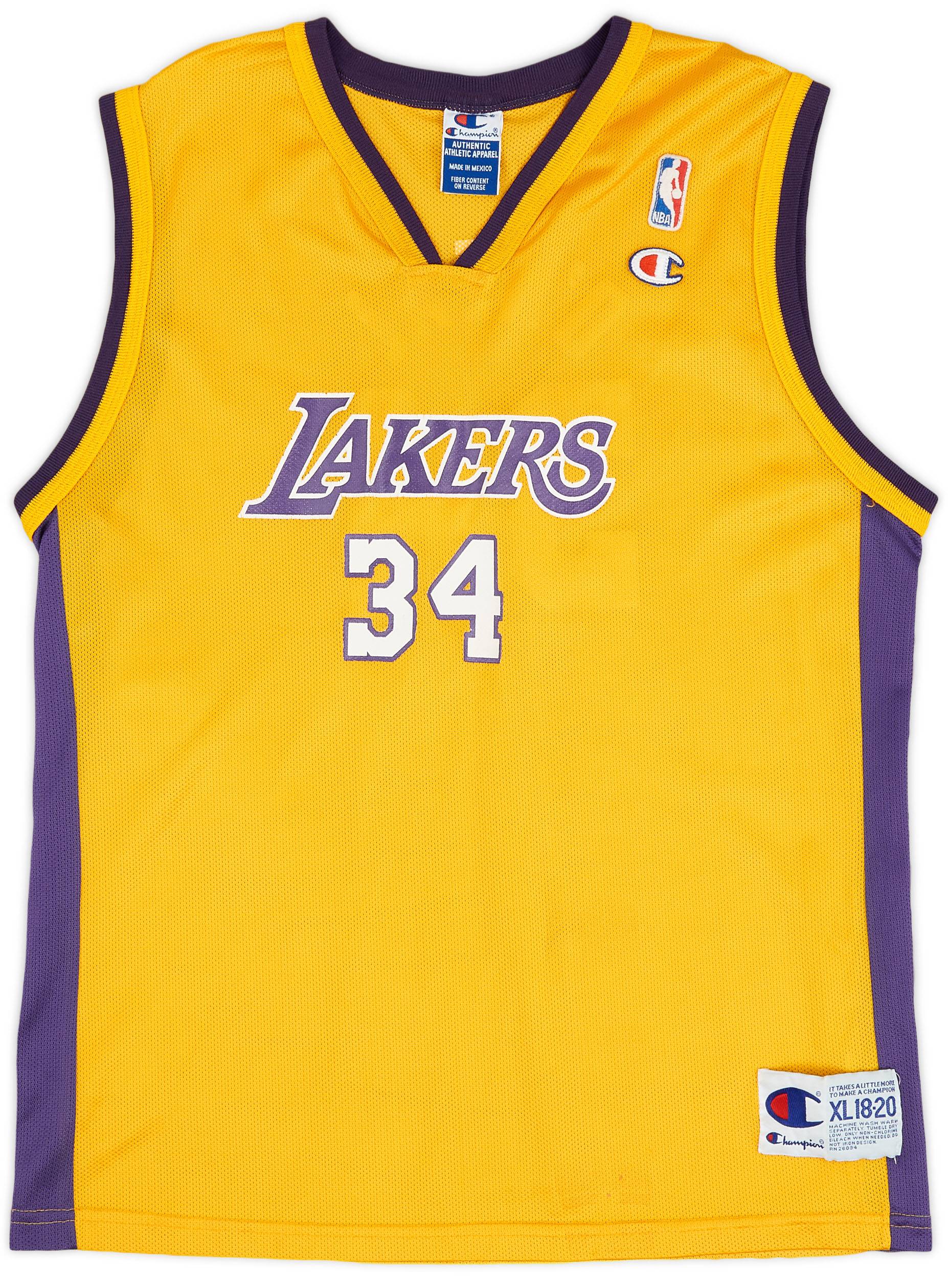 1999-02 LA Lakers O'Neal #34 Champion Home Jersey (Very Good