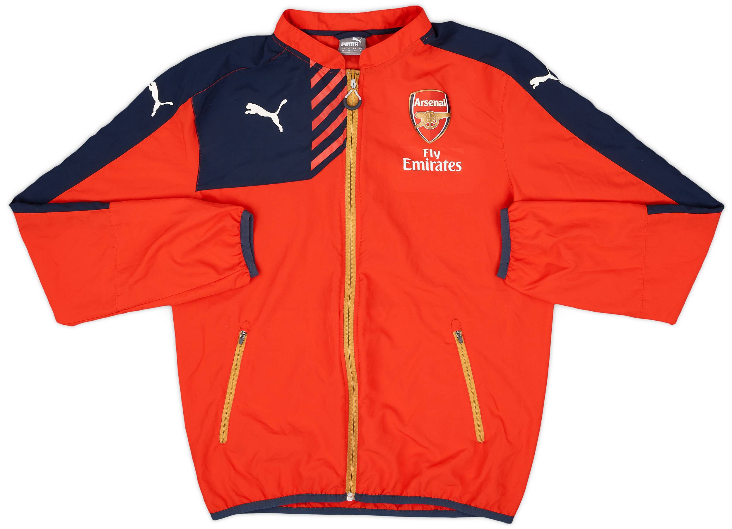 15-16 arsenal FC PUMA HARFJIP jacket M 赤 2015-16 Arsenal Puma Track Jacket - 9/10 - (M)