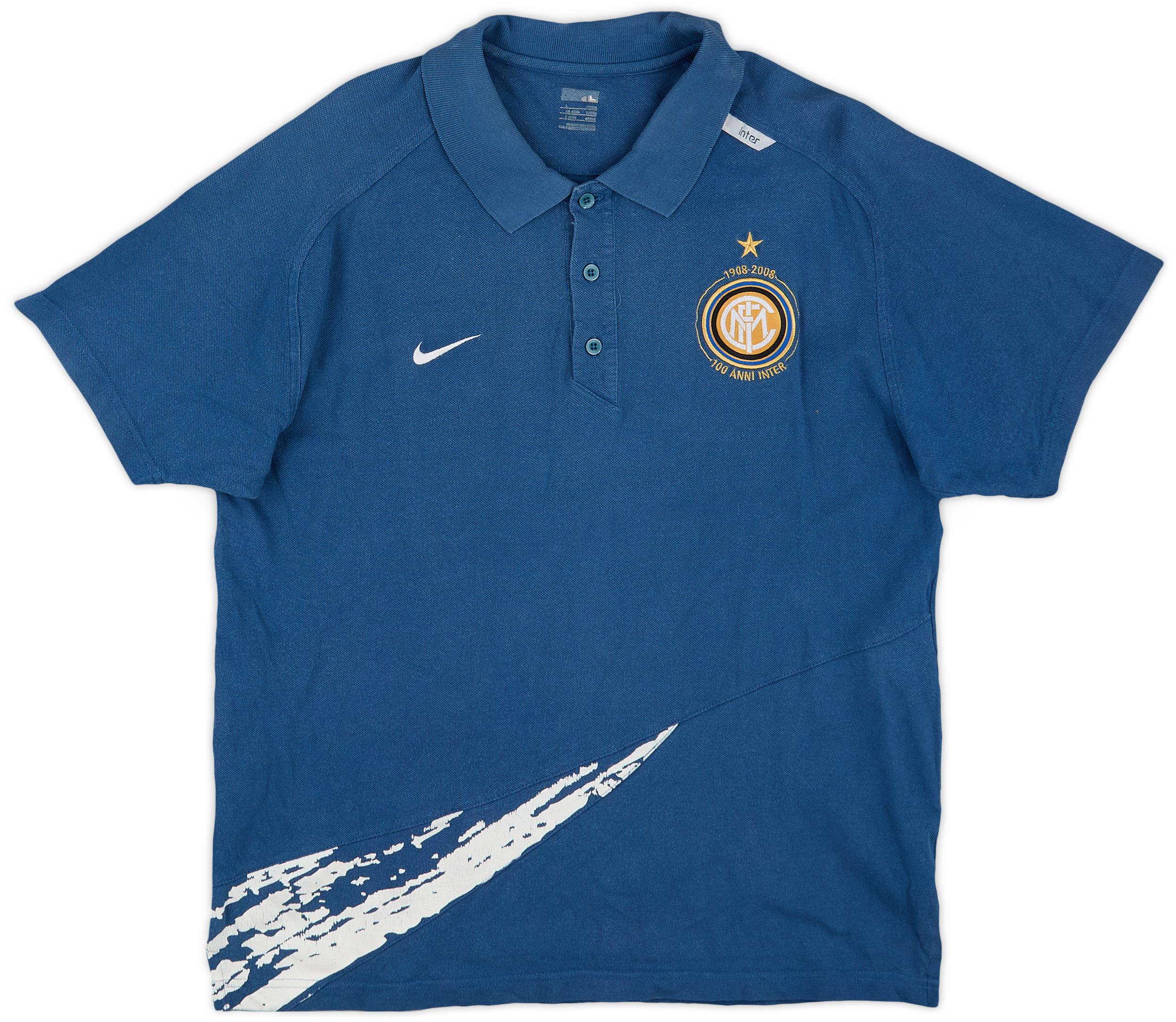08's NIKE × INTER S/S Game Shirts インテル 2008-09 Inter Milan Nike Polo Shirt - 7/10 - (L)