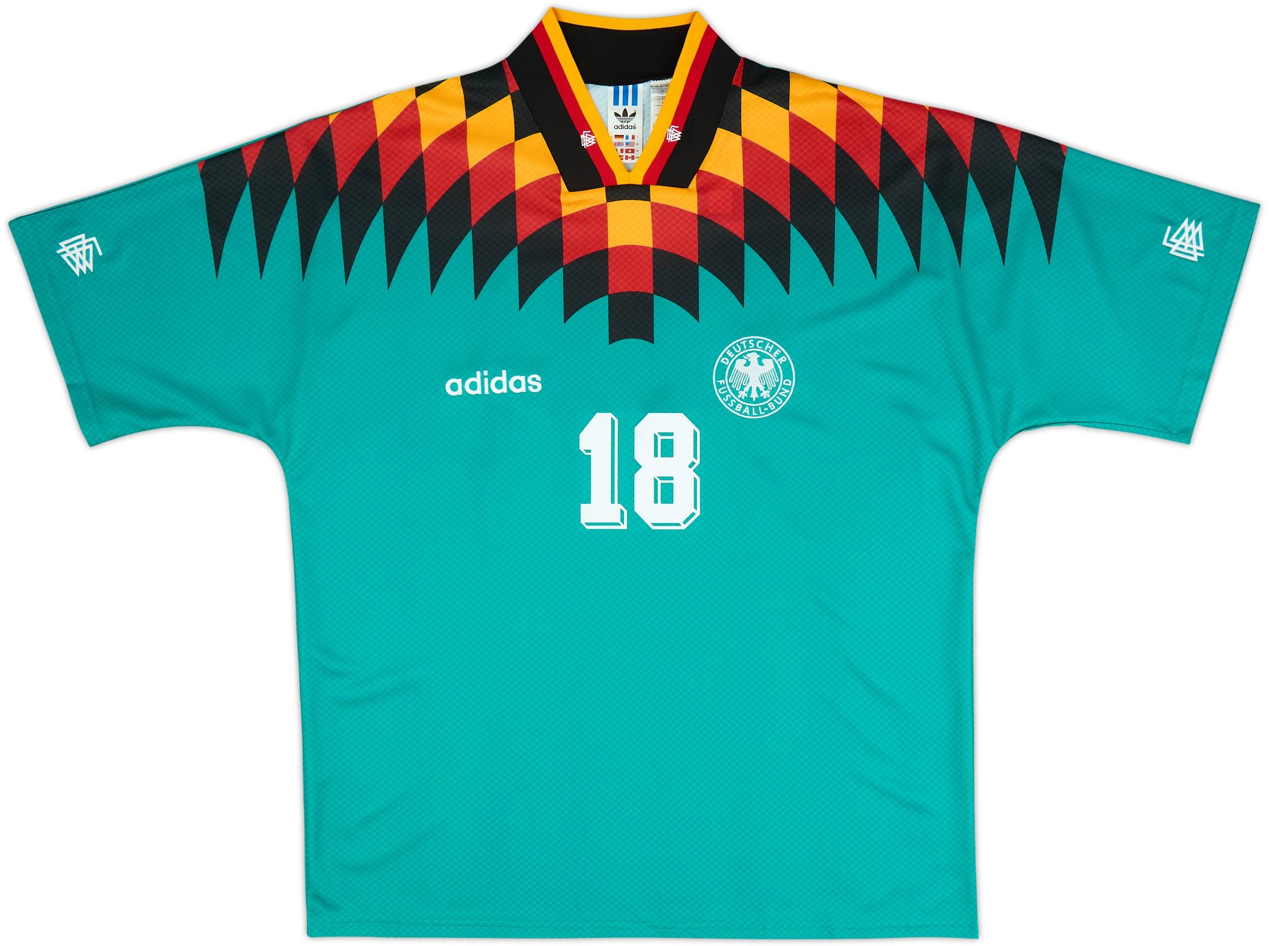 1994 Germany adidas Originals Reissue Away Shirt Klinsmann #18