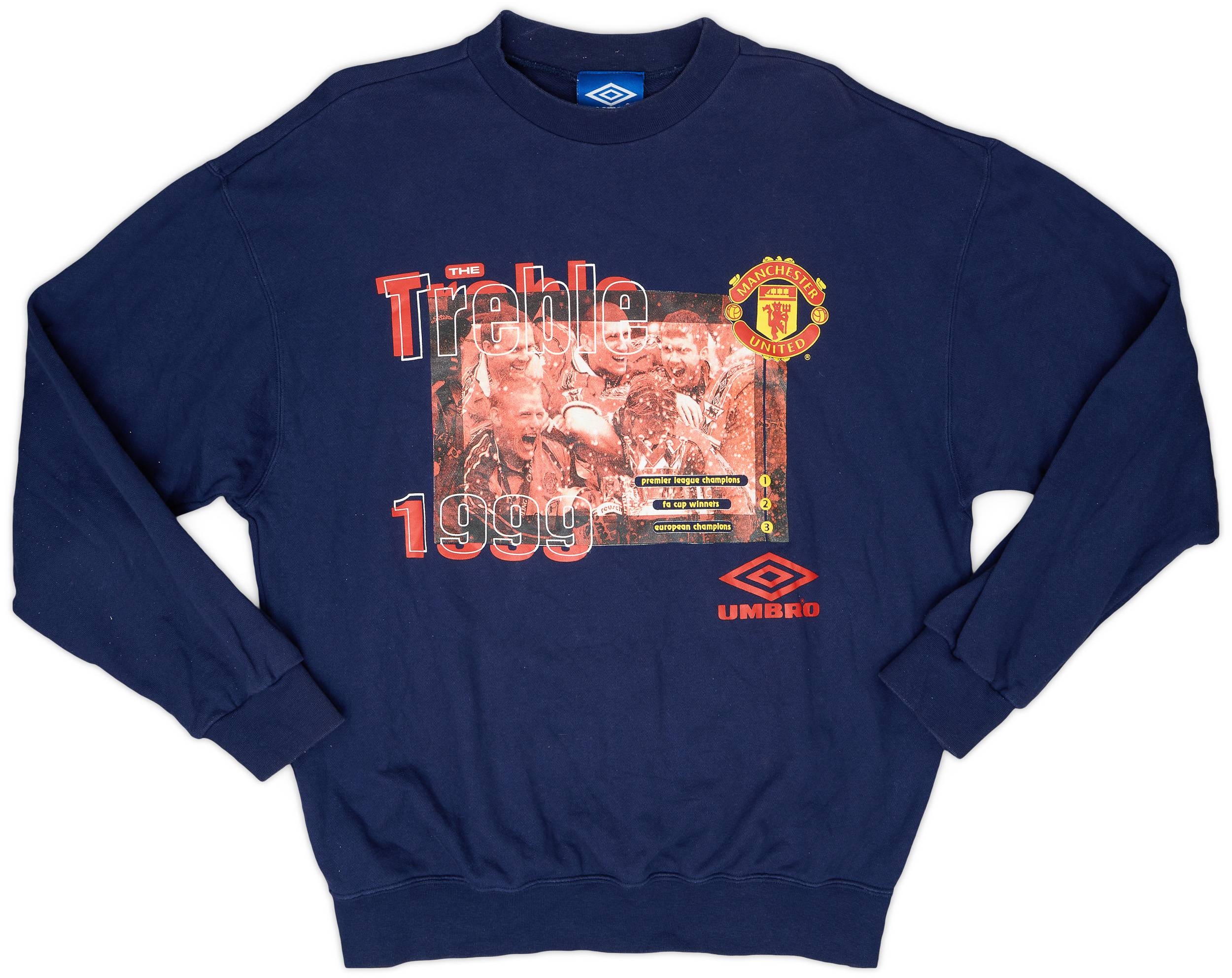 1999-00 Manchester United Umbro 'The Treble' Graphic Sweat