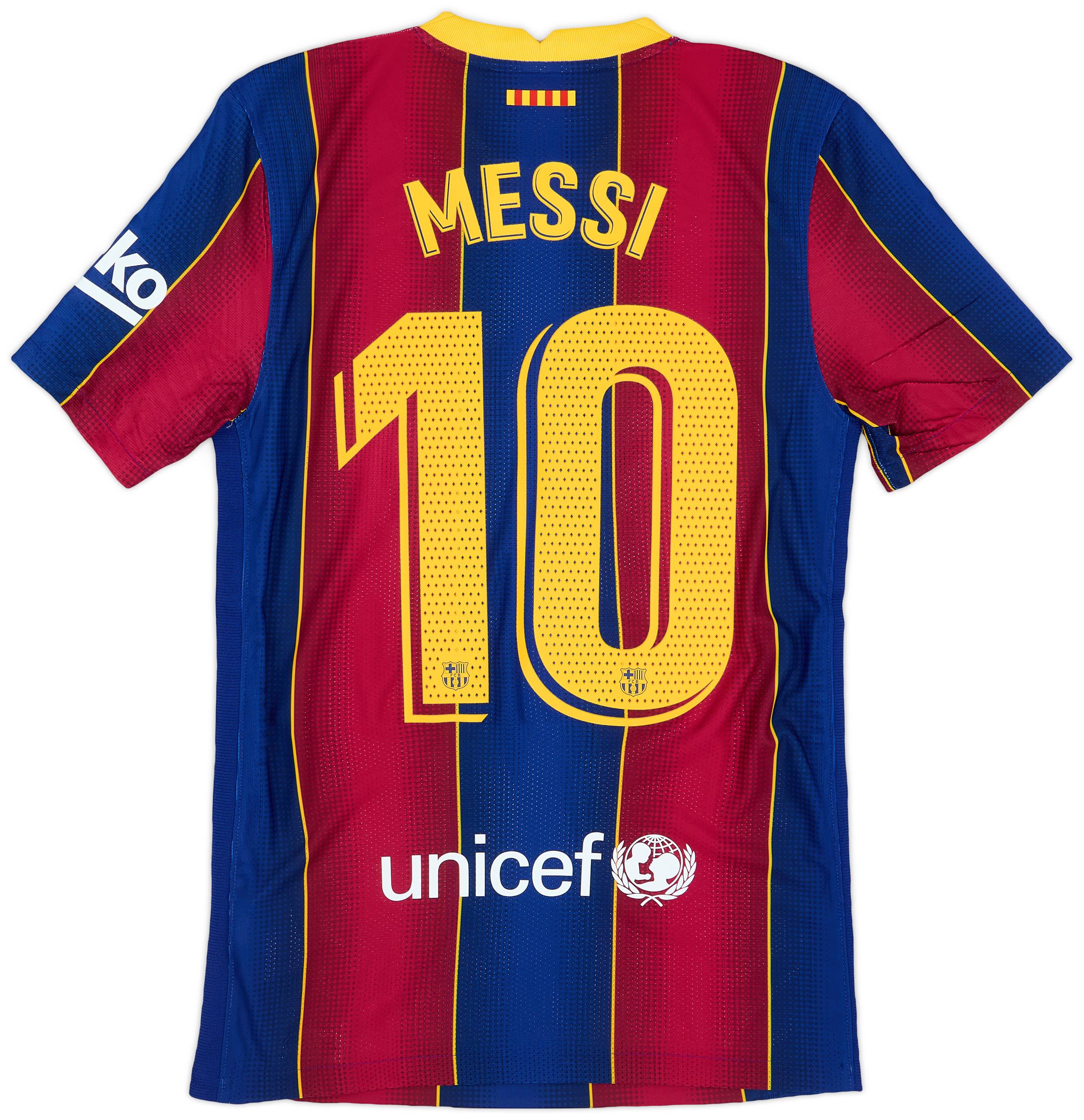 大特価 チラシ Shirt Home Authentic Barcelona 2020-21 Messi (XS) #10 ウェア
