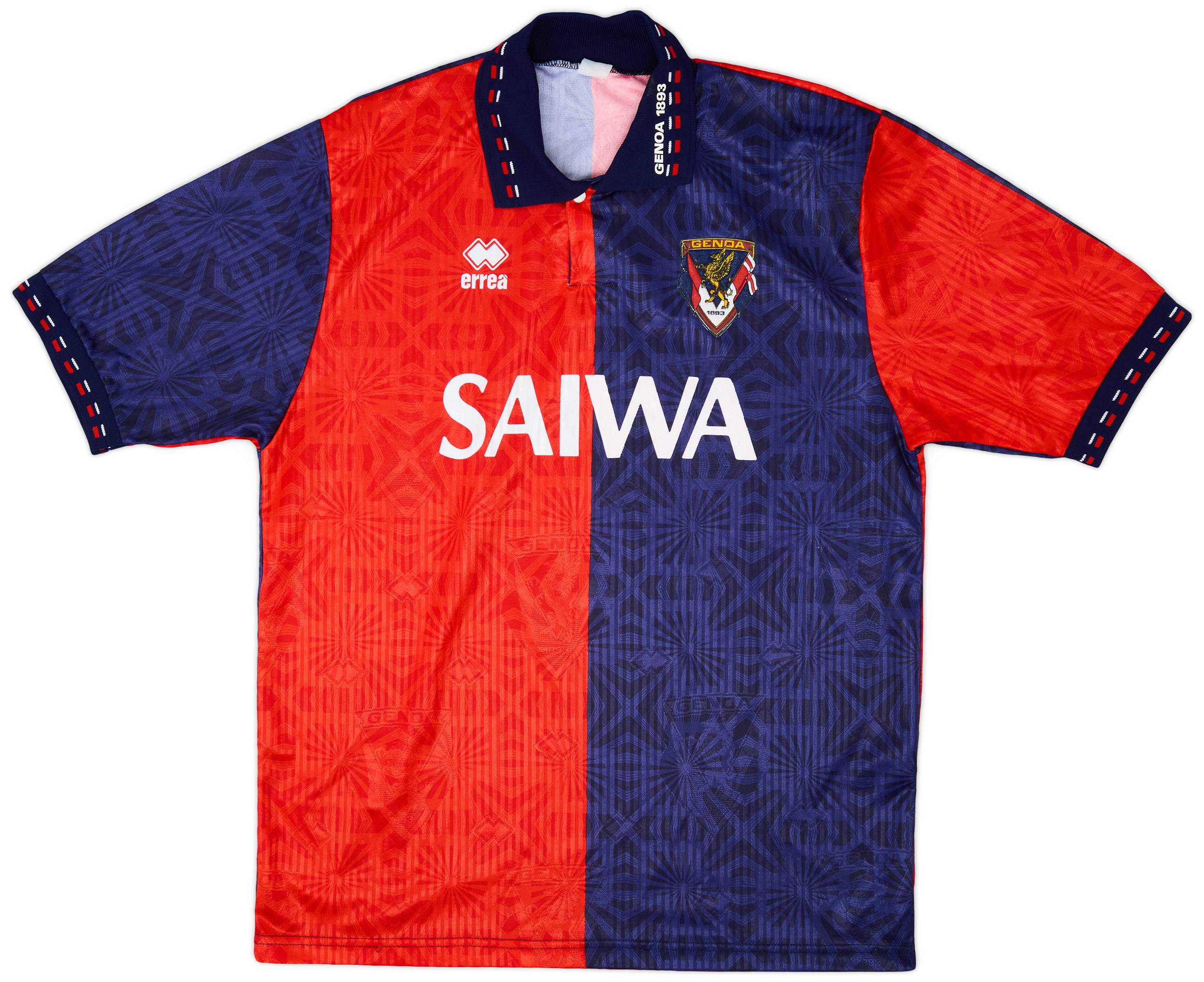 1995-96？ Genoa Home Shirt ジェノア　ホーム　シャツ　S 1995-96 Genoa Home Shirt - 9/10 - (XXL)