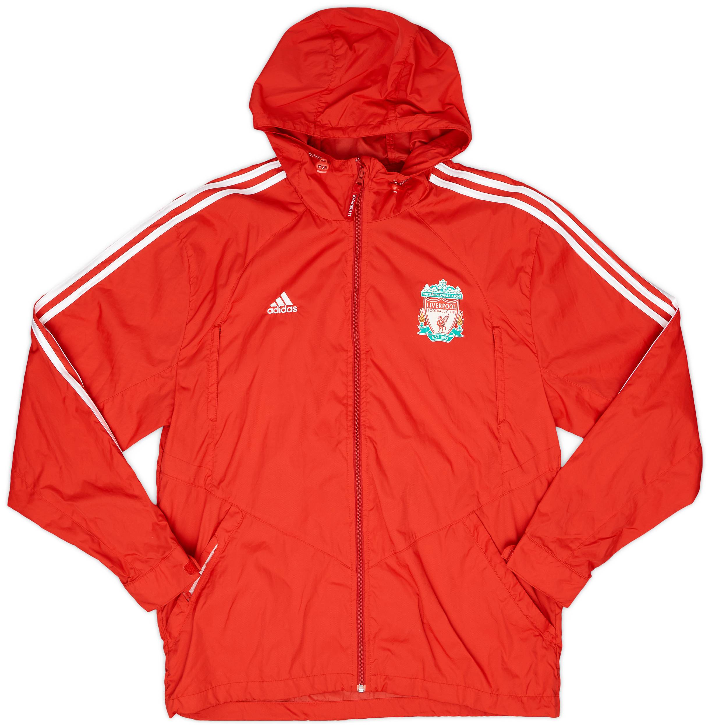 ウェア Liverpool adidas HARFJIP naylon jacket 2009-10 Liverpool adidas Hooded Rain Jacket - 6/10 - (L)