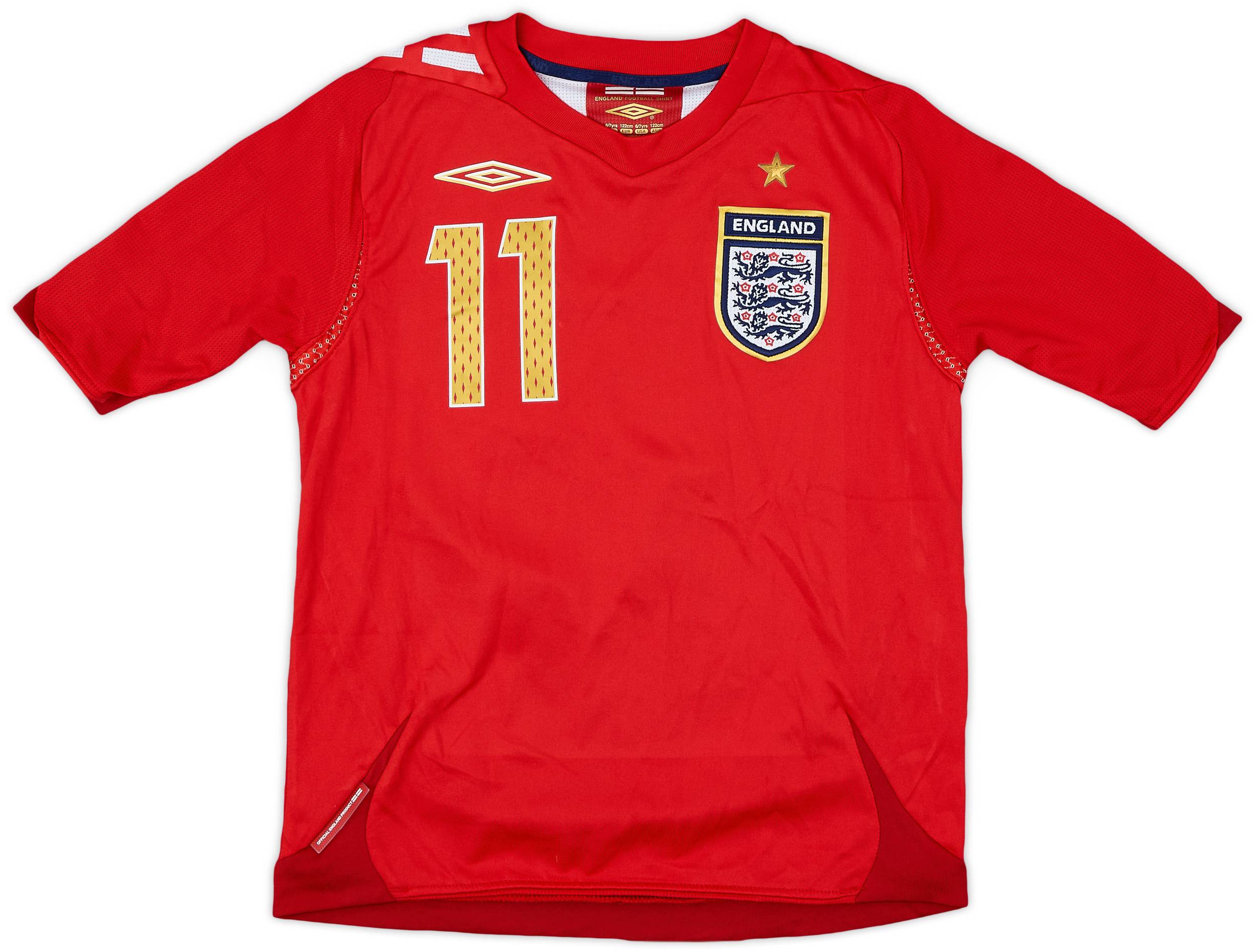 2006-08 England Away Shirt J.Cole #11 - 8/10 - (6-7 Years)