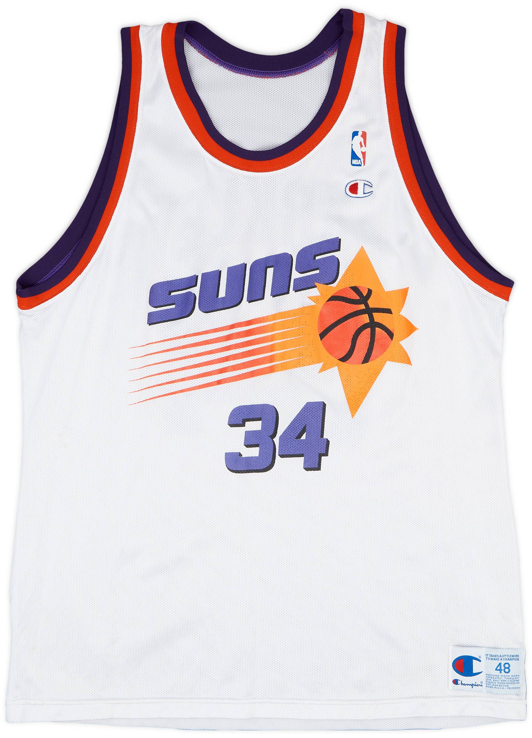 NBA game shirt PHOENIX SUNS 34 Barkley バスケットボール　ユニフォーム　ゲームシャツ USA製 アメリカ製 Champion チャンピオン PHOENIX SUNS 90s NBA BASKETBALL VINTAGE JERSEY CHAMPION