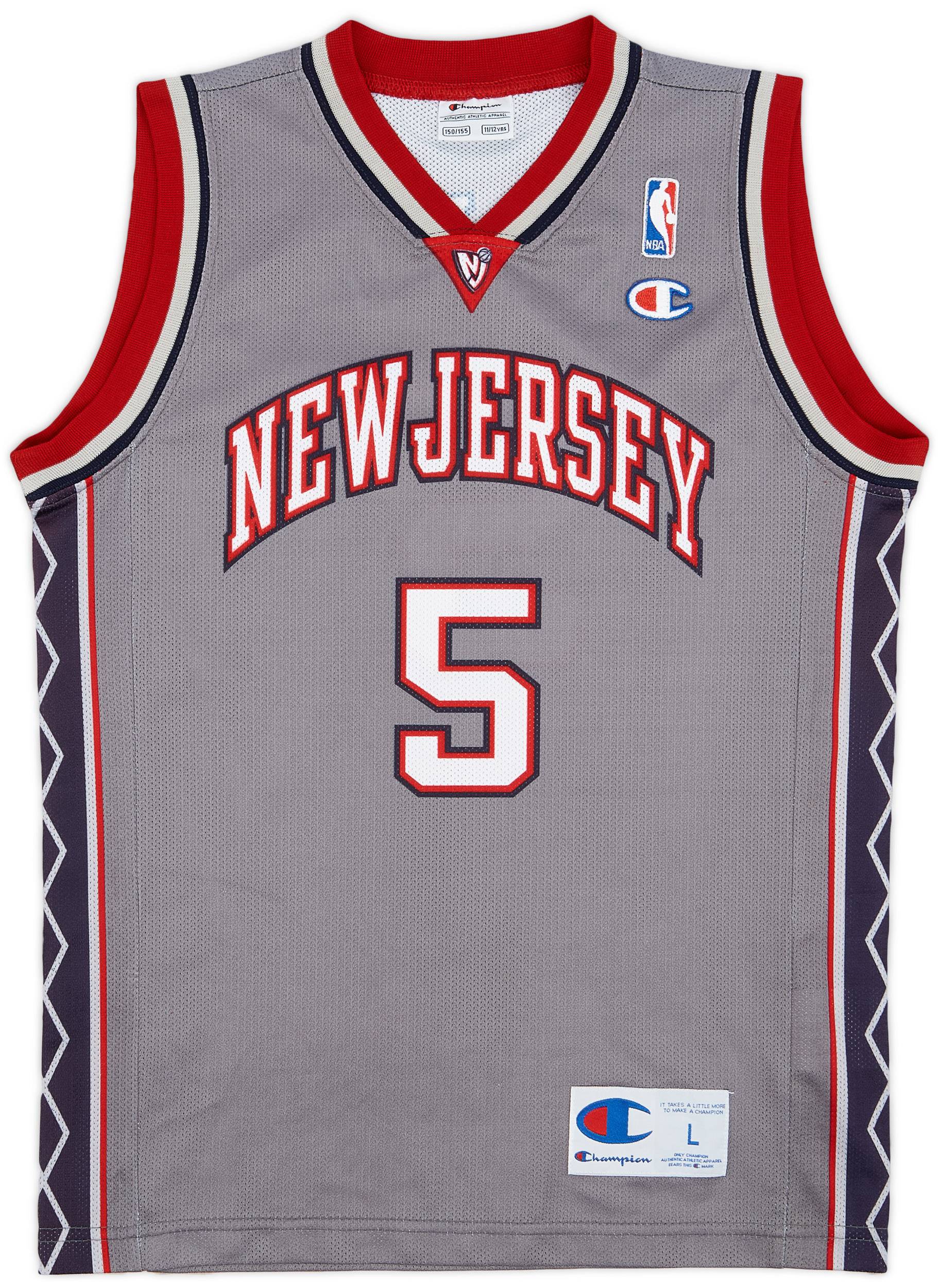 最新発見 2001-05 New Jersey Alternate Champion #5 Kidd Nets Jersey ウェア