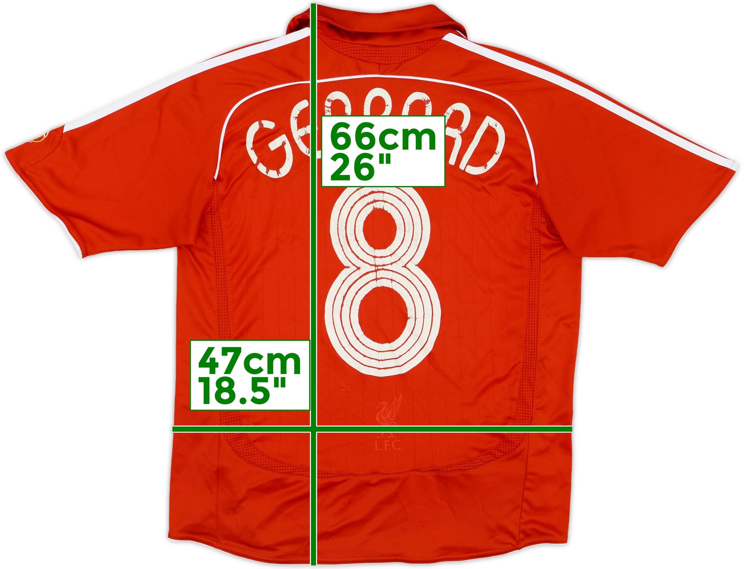 超激安 Home Liverpool 2006-08 Shirt (L.Boys) - 6/10 - #8 Gerrard ウェア