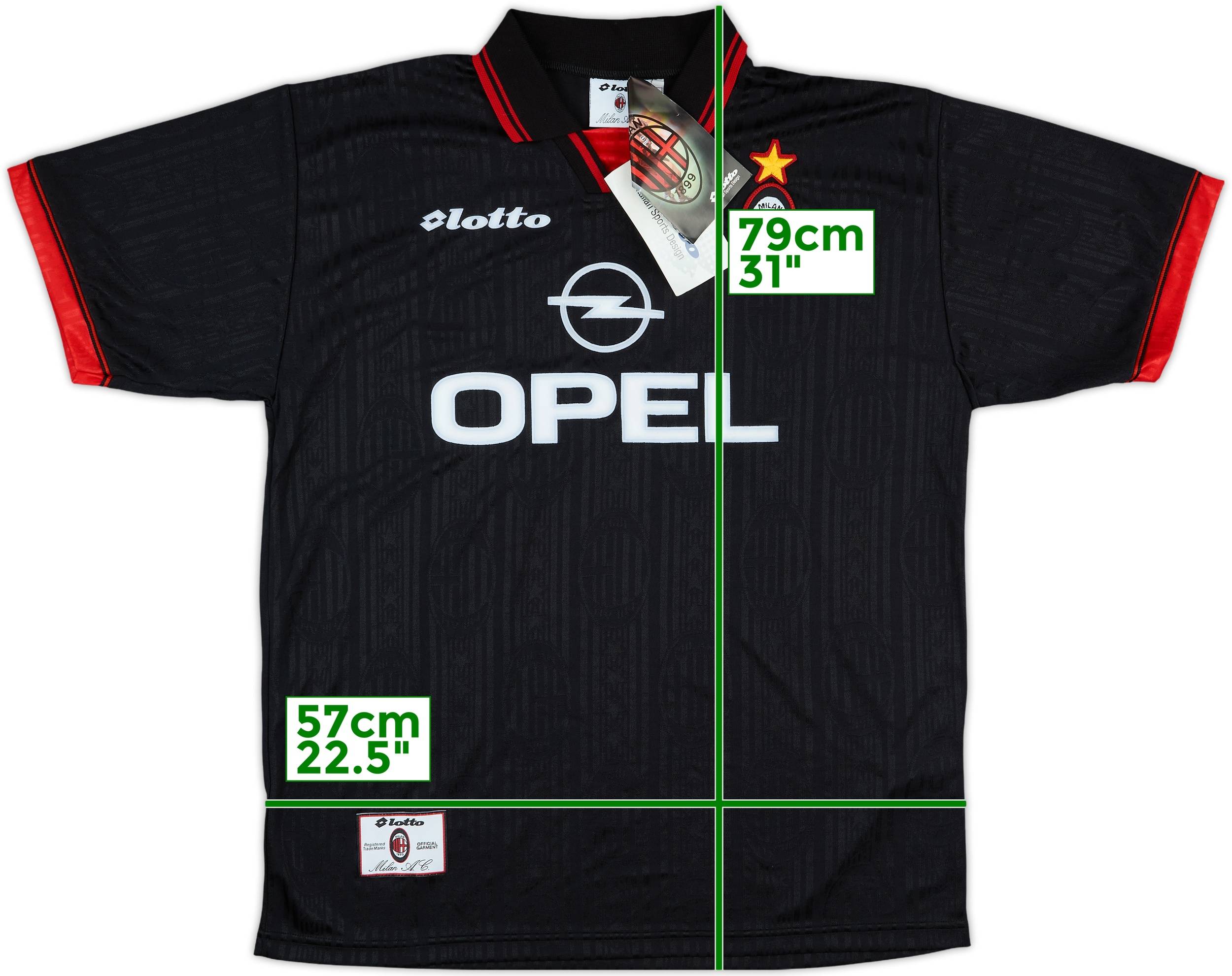 Vintage Rare Lotto Opel Milan Ac Jersey Big Logo Medium Size