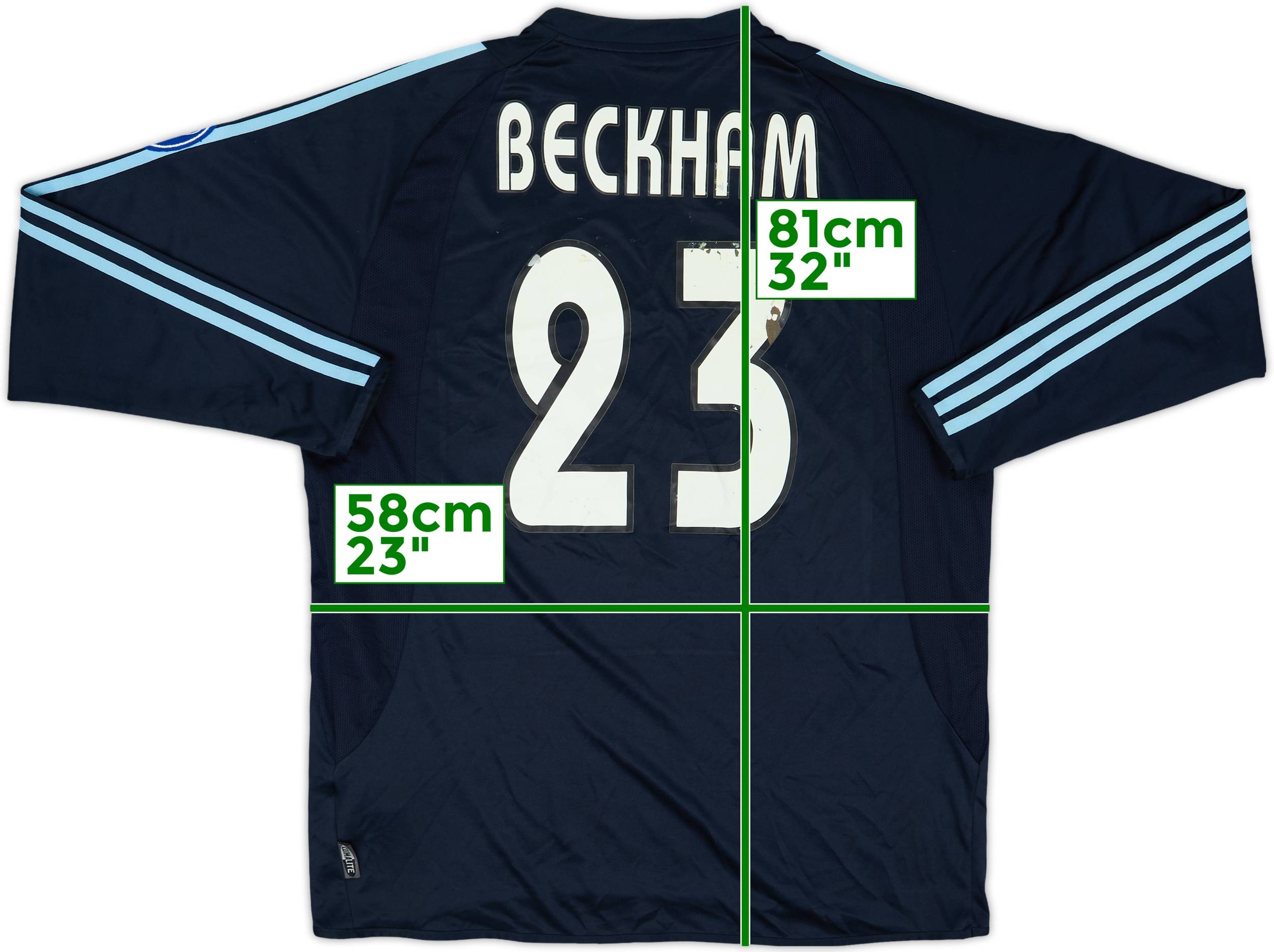 2003-04 Real Madrid Away L/S Shirt Beckham #23 - 10/10 - (XL)