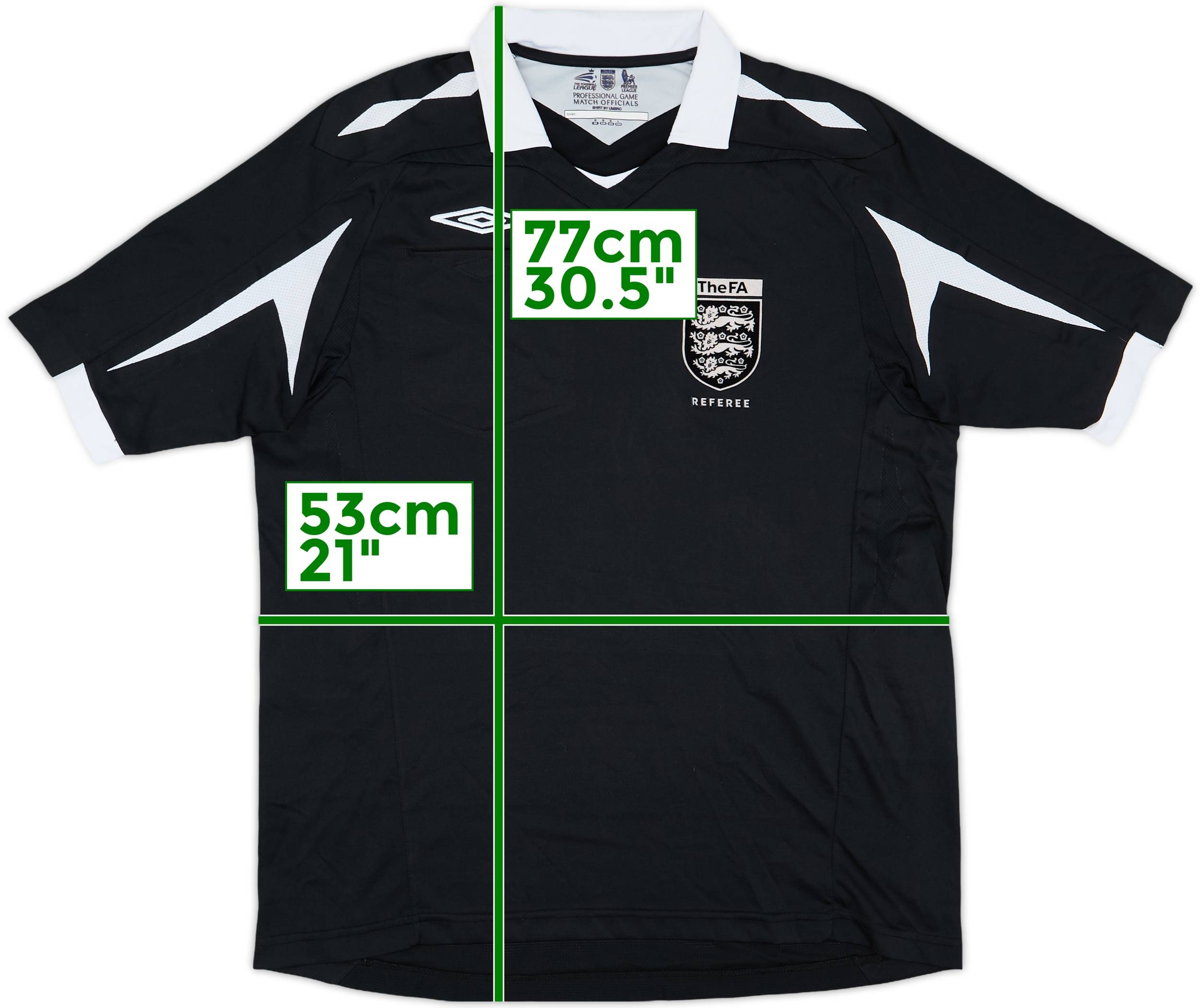【UMBRO】 HBL British Casual Game Shirt BLACK1 2007-08 England Umbro Referee Shirt - 8/10 - (M)