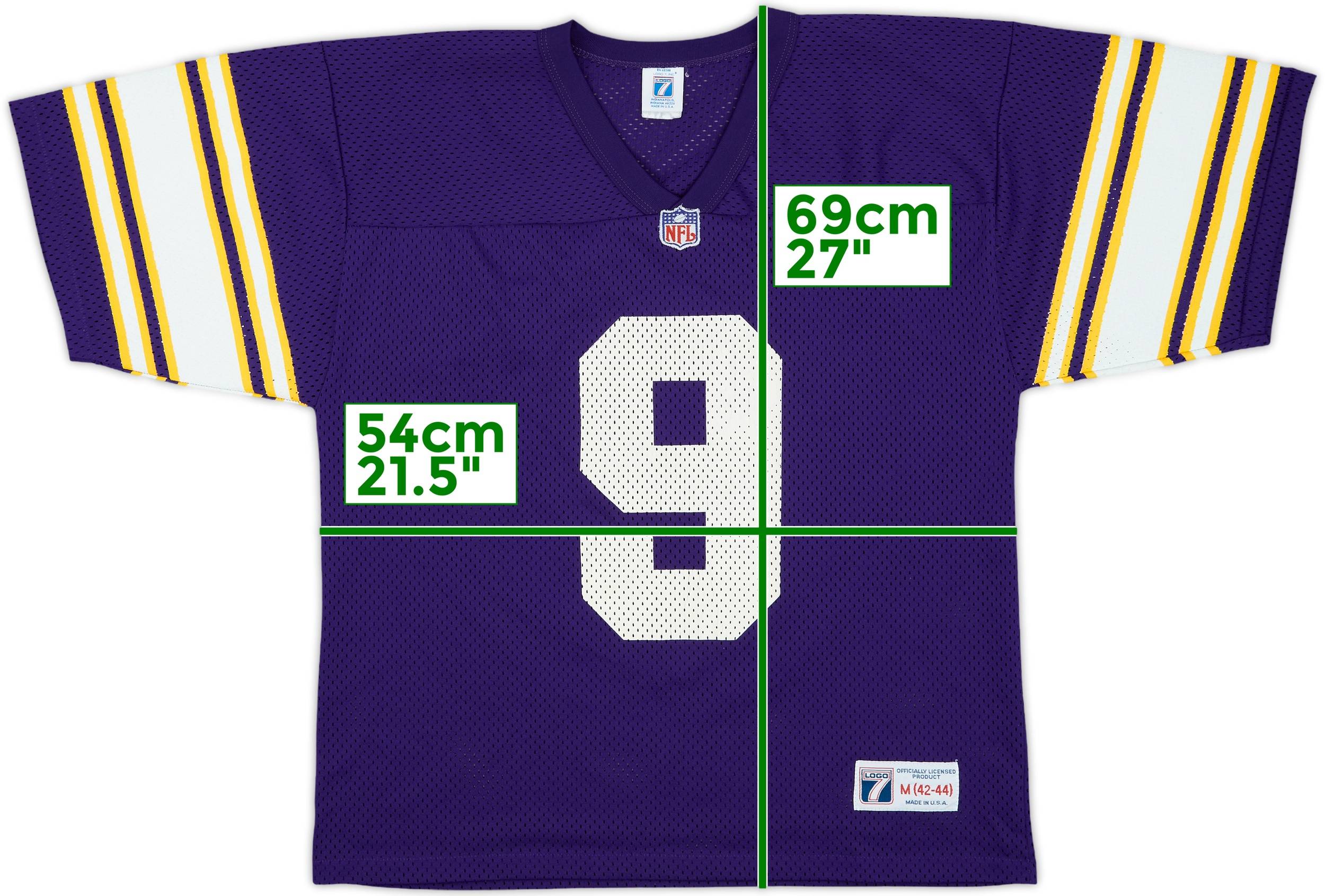 1993 Minnesota Vikings McMahon #9 Logo 7 Home Jersey - 8/10 - (M)