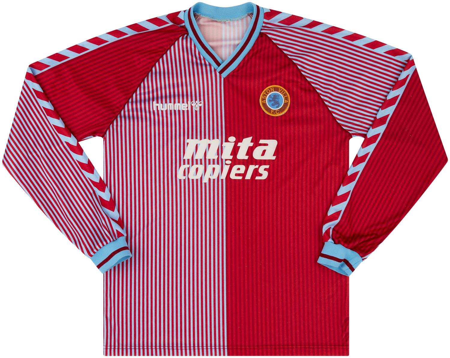 ウェア Hummel Aston Villa FC football shirts 1987-89 Aston Villa Home L/S Shirt - 6/10 - (XL)