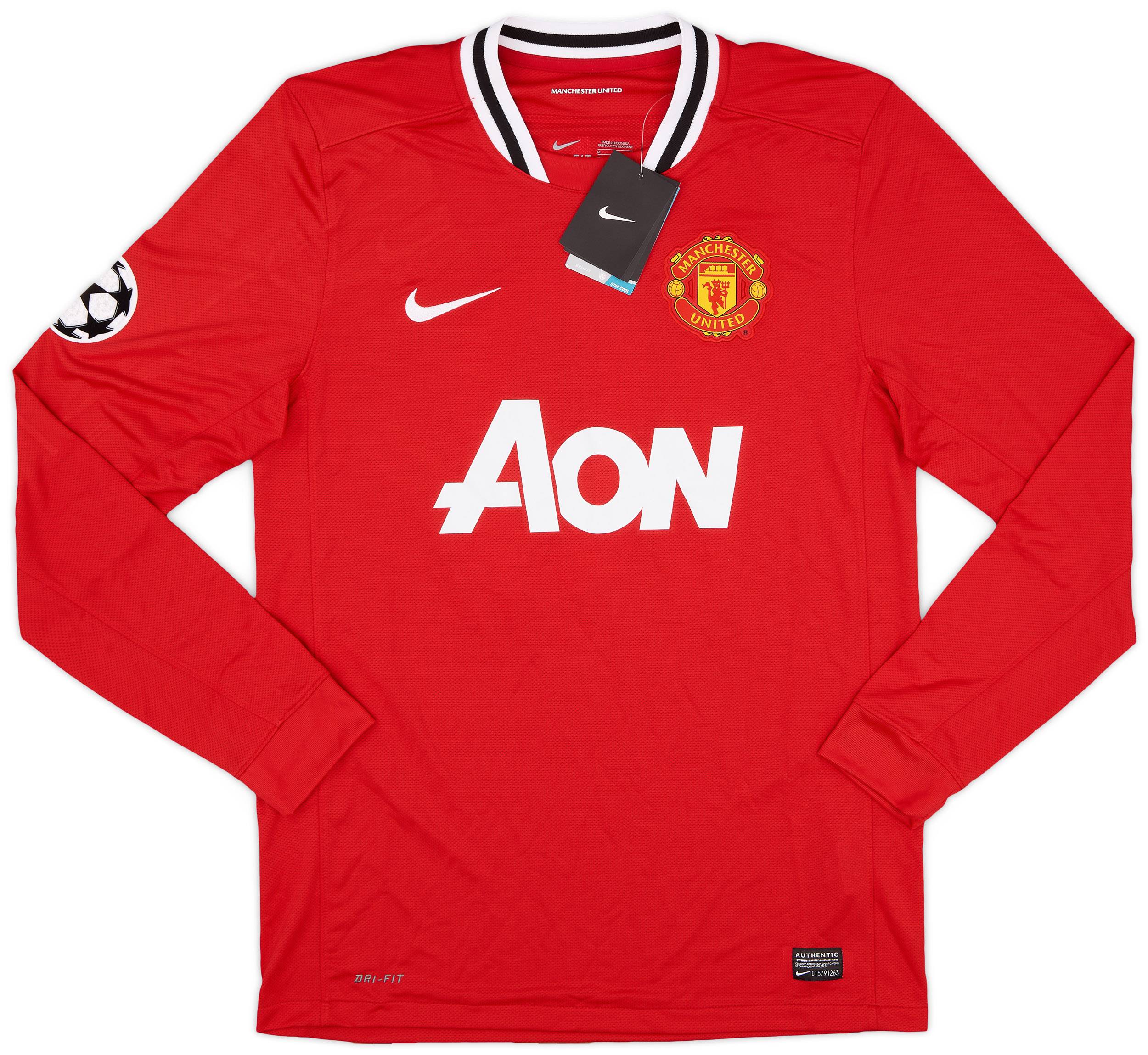 2011-12 Manchester United Home L/S Shirt Rooney #10 (M)