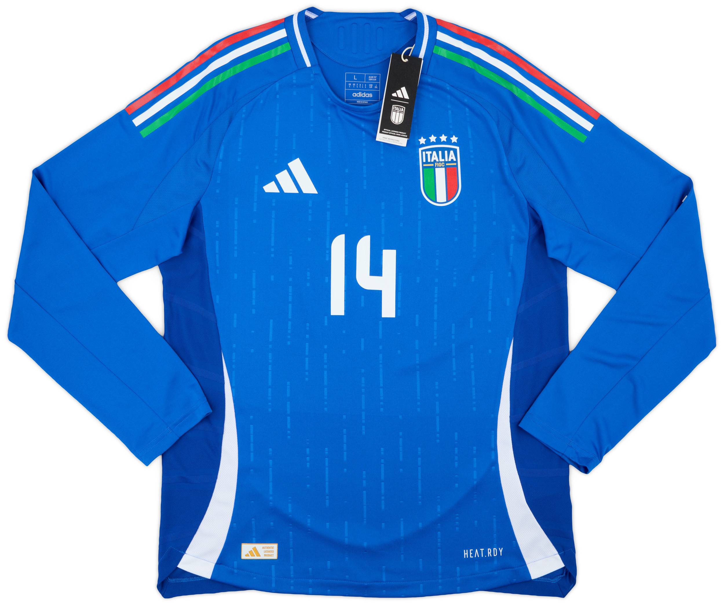2024-25 Italy Authentic Home L/S Shirt Chiesa #14