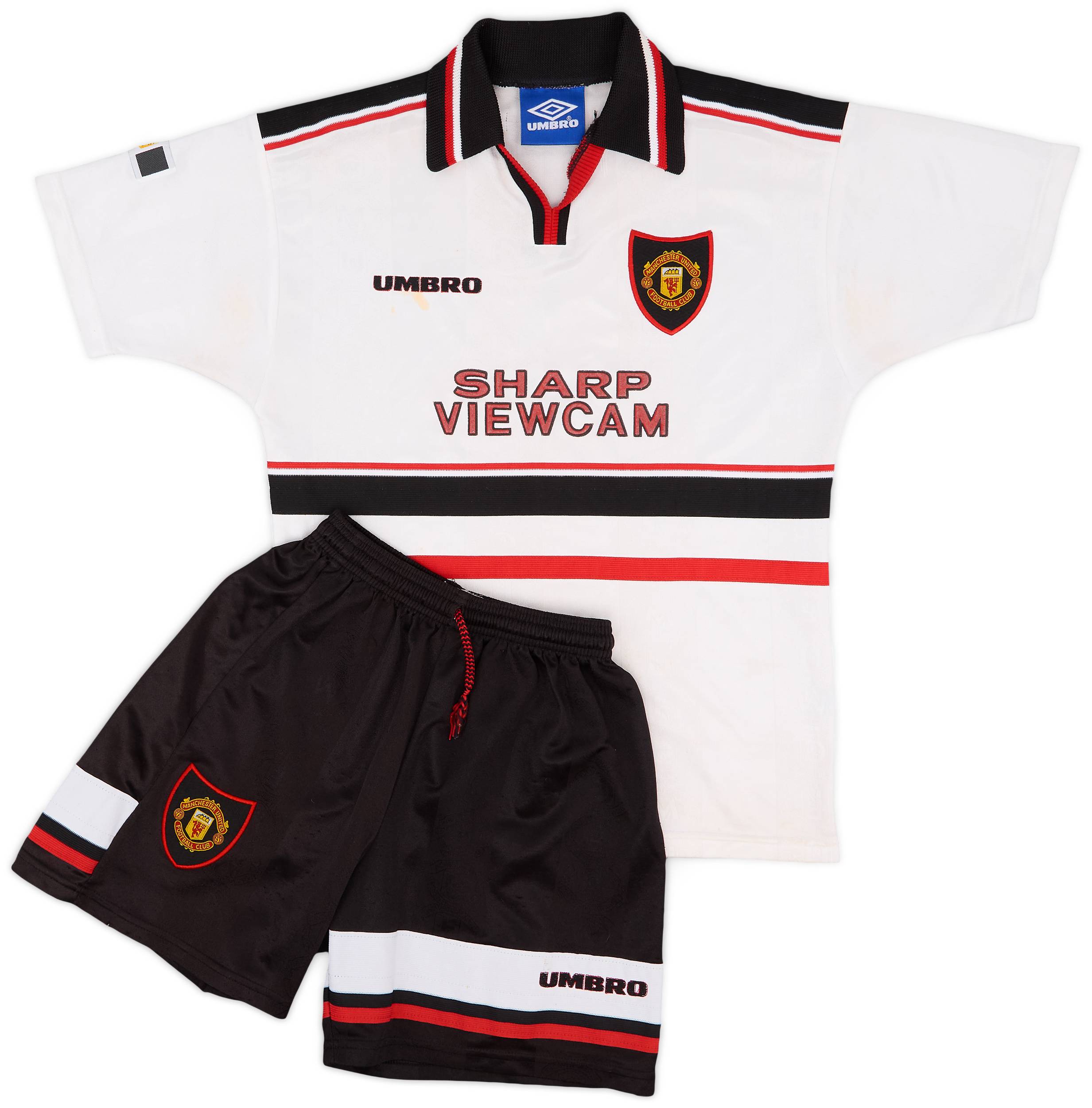 1997-99 Manchester United Away Shirt and Shorts - 6/10 - (L