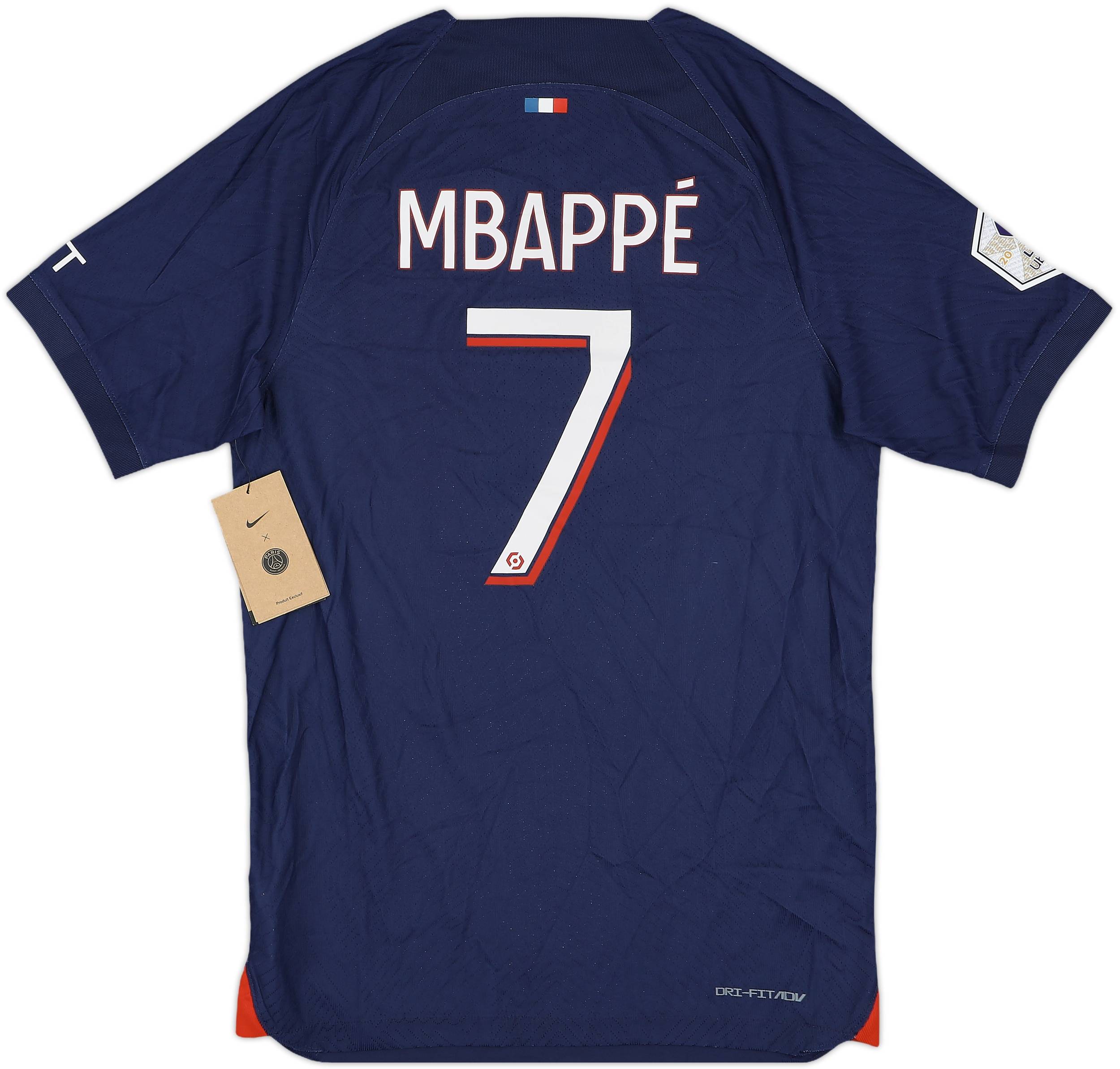 【信頼】 Paris 2023-24 Saint-Germain (S) #7 Mbappe Shirt Home Authentic ウェア