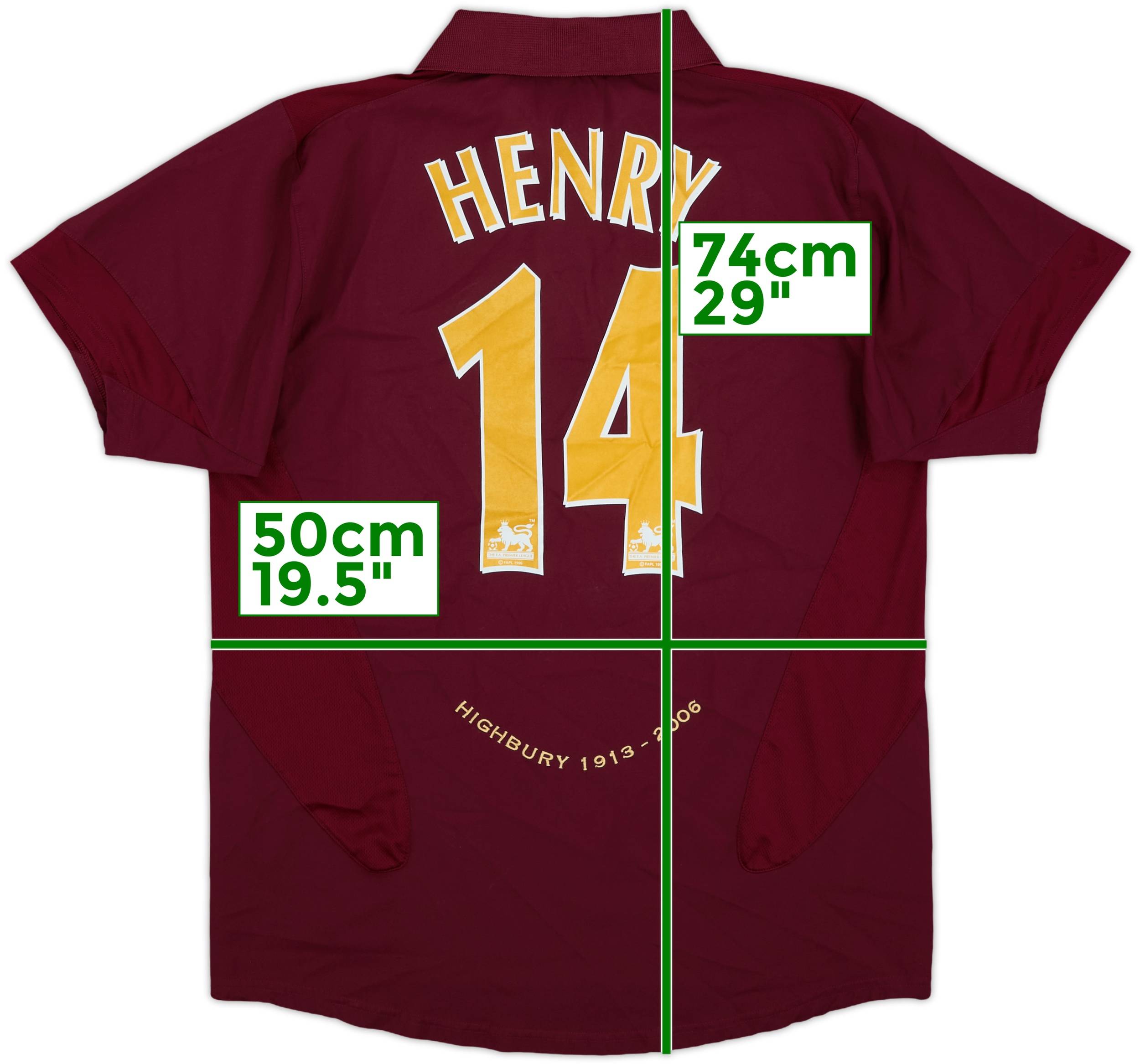 【高品質】 2005-06 Arsenal Home Shirt Henry #14 - 8/10 - (S) ウェア