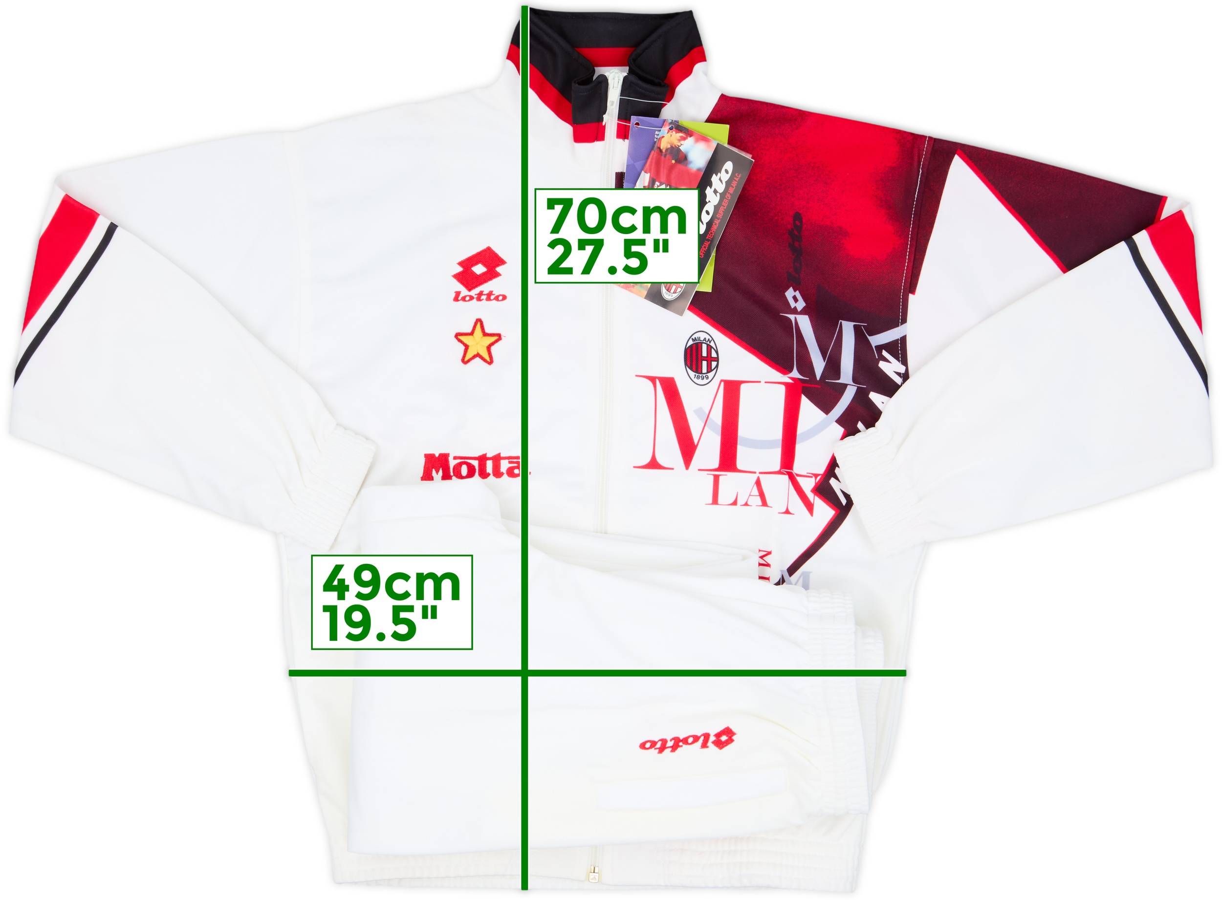 ウェア 1993-94 AC Milan Lotto Tracksuit 1993-94 AC Milan Lotto Full Tracksuit (S)