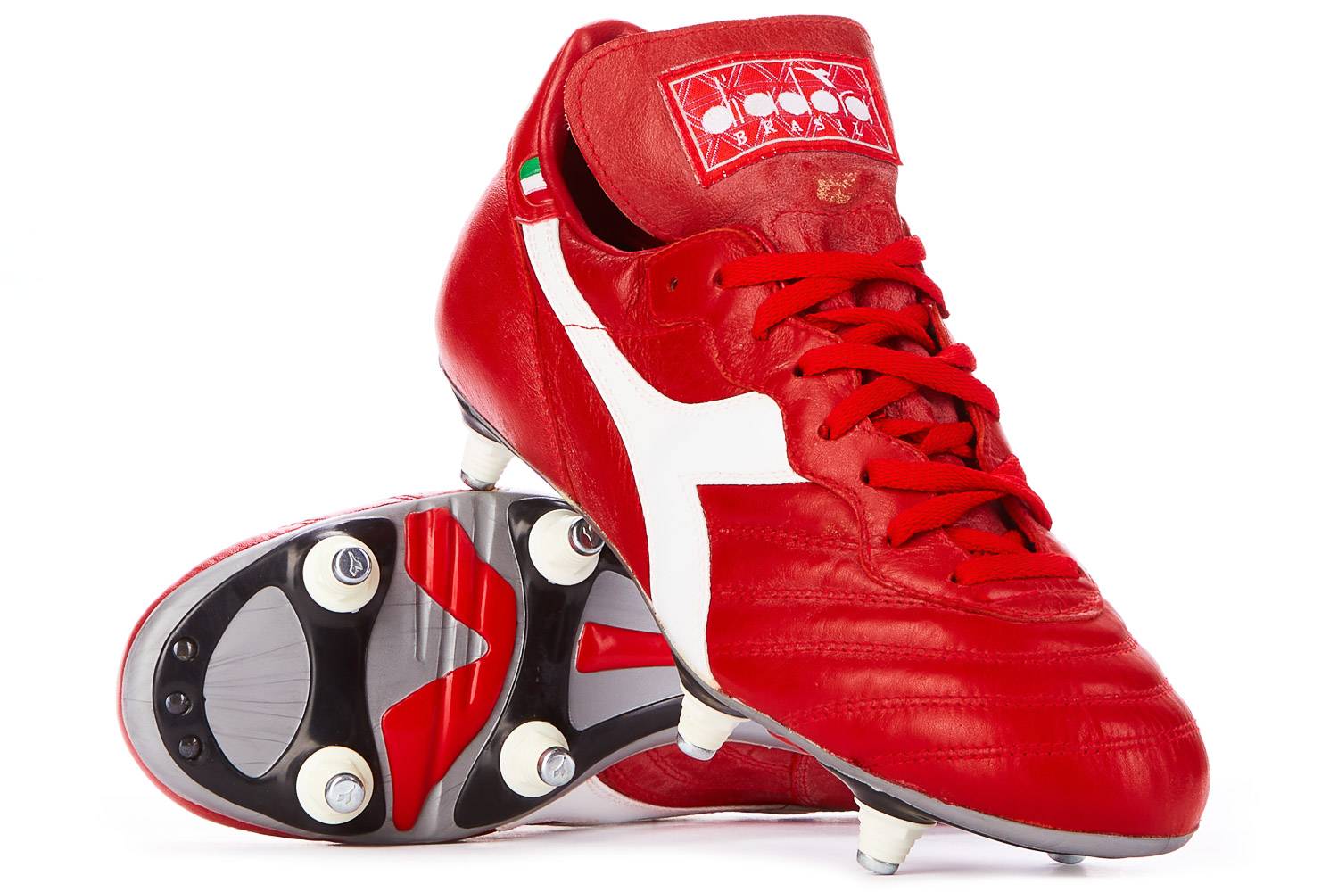 レッド レザー サッカーシューズ27.5センチ 1994 Diadora Brasil SC Football Boots *In Box* SG 7