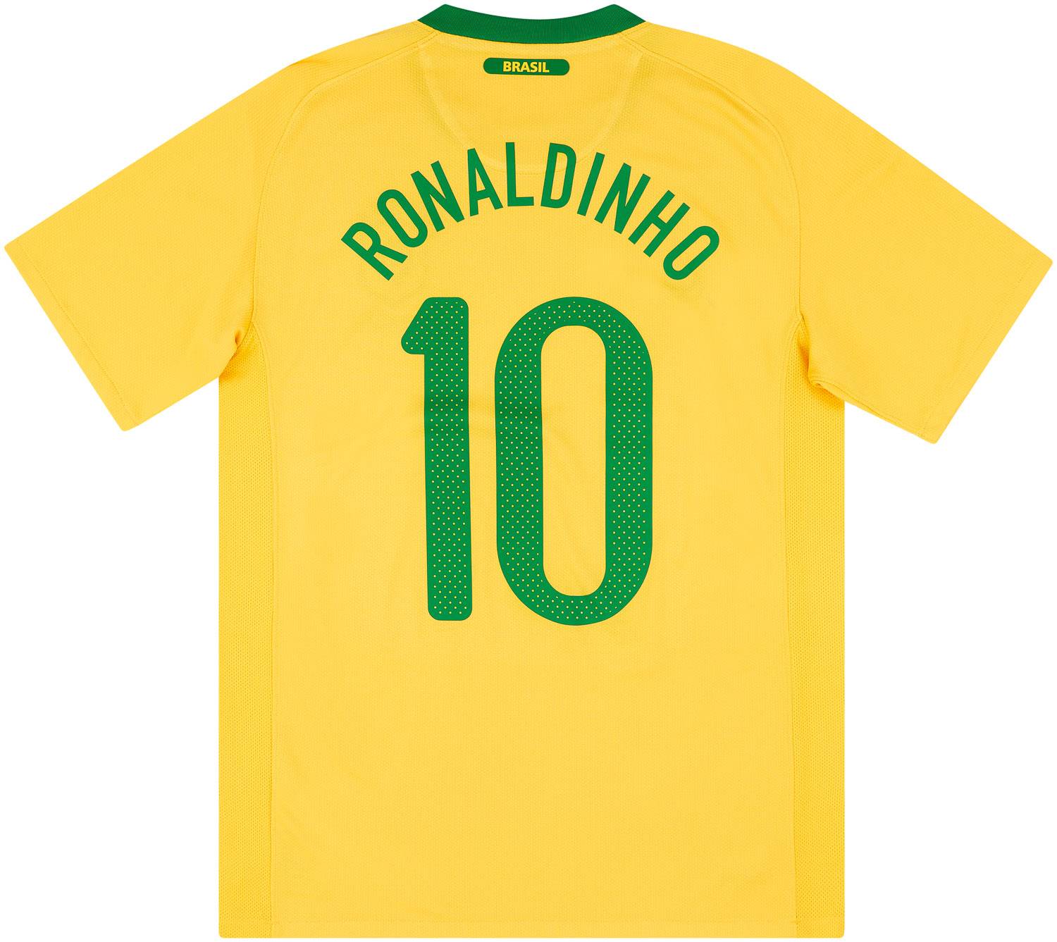 2010-11 Brazil Home Shirt Ronaldinho #10 (Very Good - 6/10)
