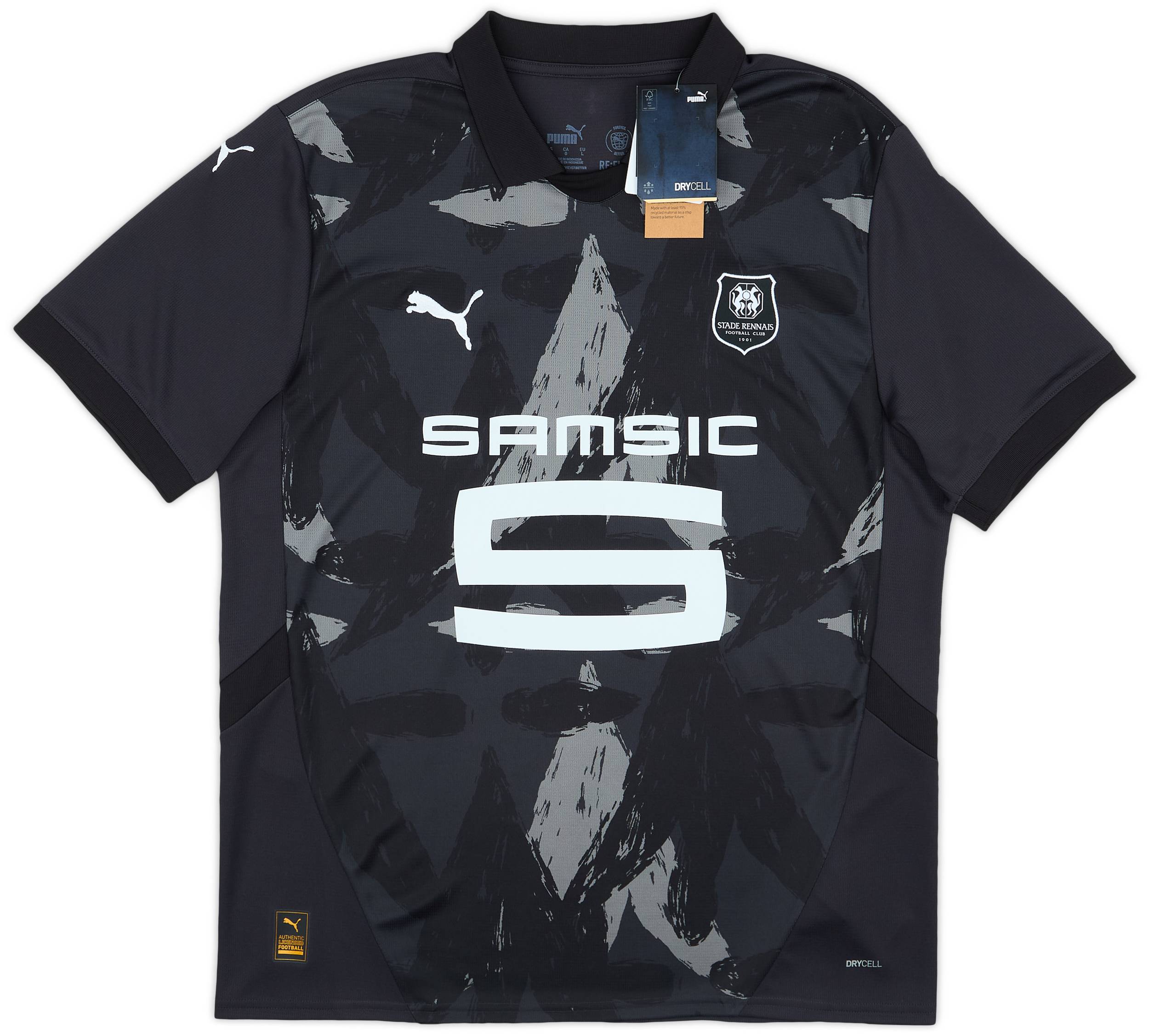 Puma STADE RENNAIS サッカーシャツ Mサイズ 黒 ブラック Stade Rennais Launch 120th Anniversary Shirt From PUMA