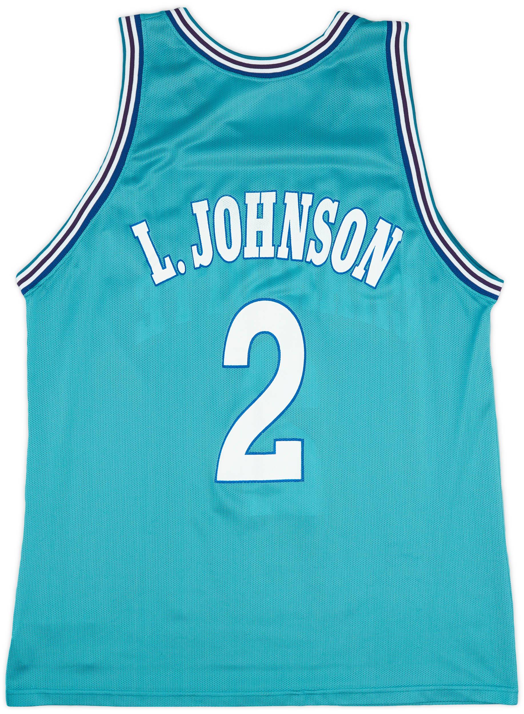 1992-95 Charlotte Hornets L. Johnson #2 Champion Away Jersey