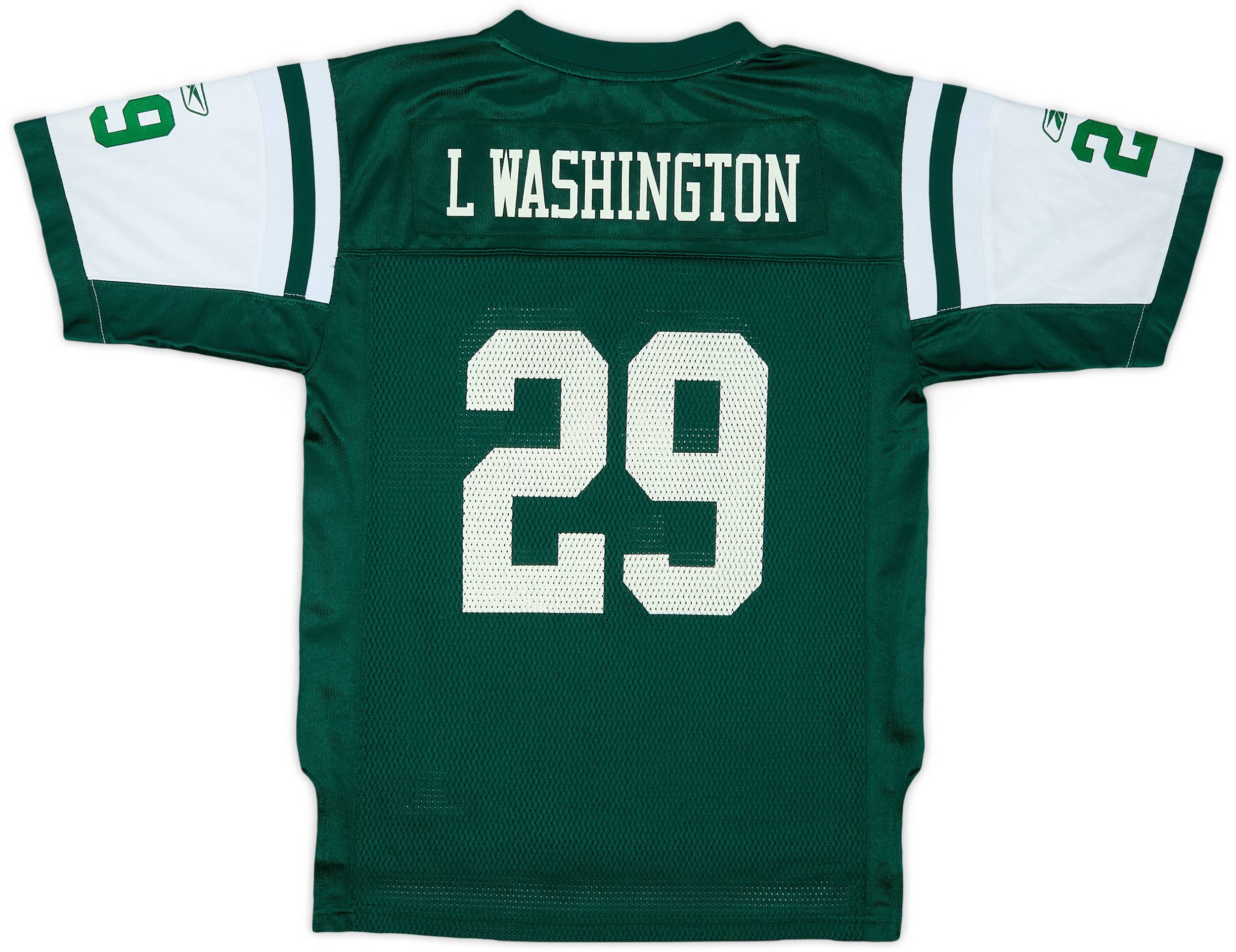 ReebokNFLNEW YORKJETS L.WASHINGTONゲームシャツ 2008-09 New York Jets L.Washington #29 Reebok On Field Home