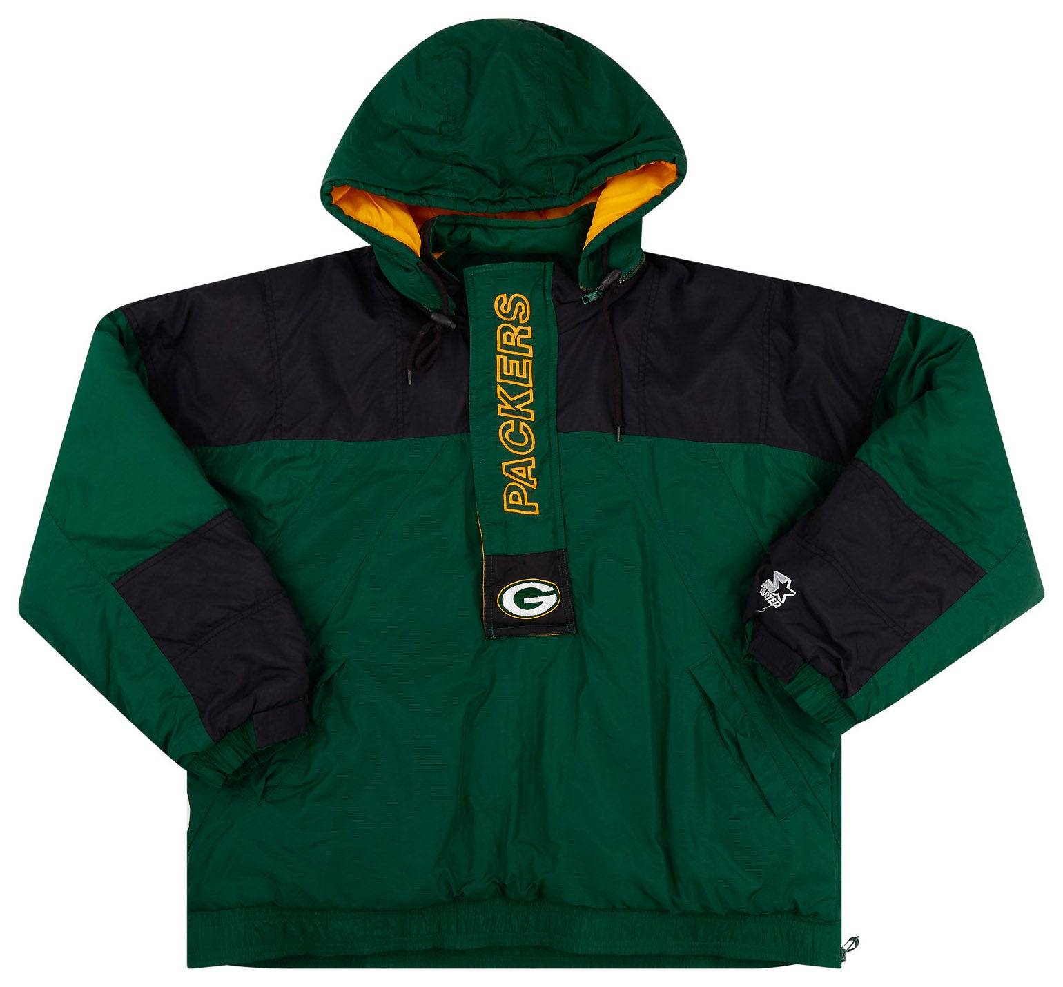 1990s Green Bay Packers Starter 1/2 Zip Rain Coat L