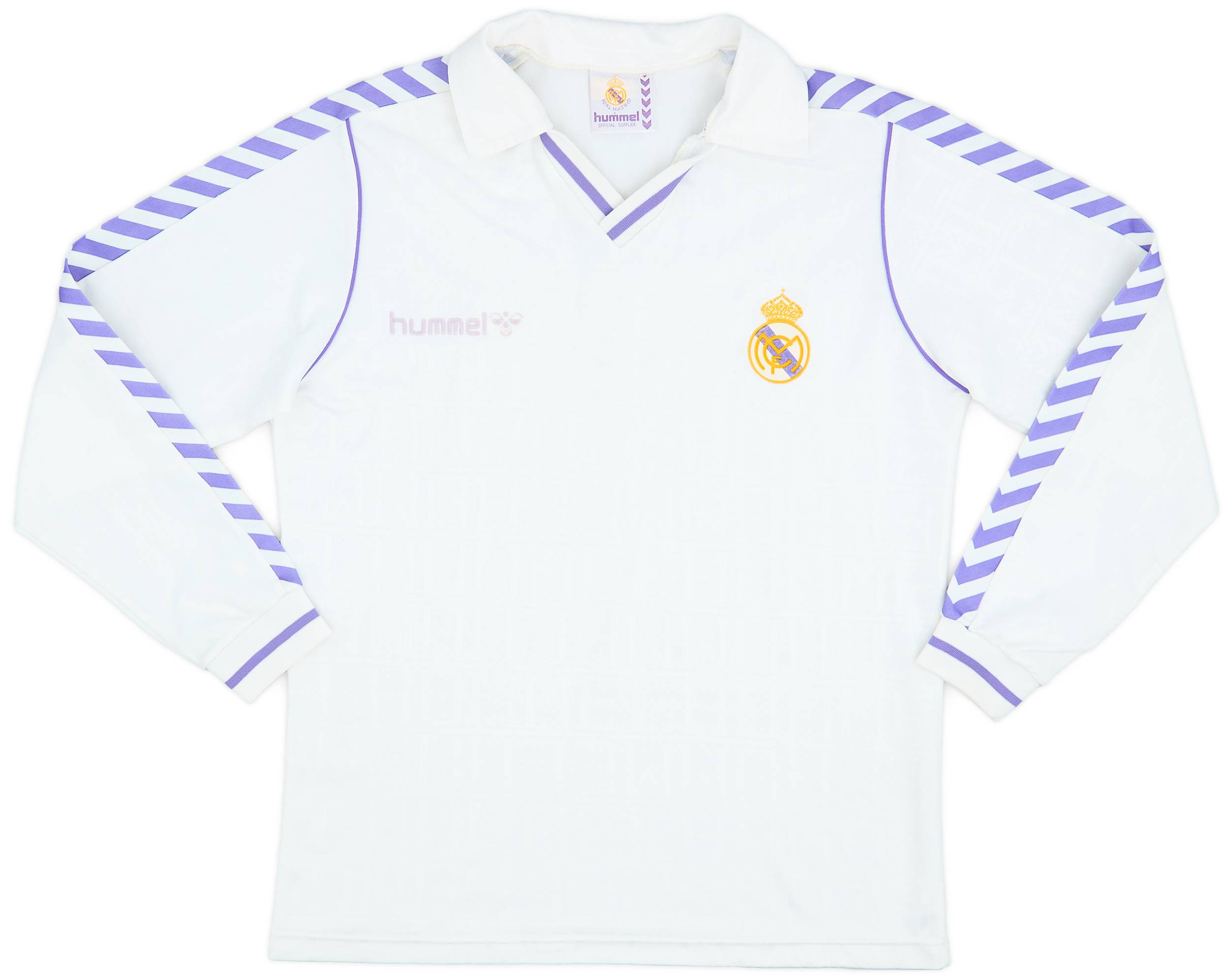 1986-88 Real Madrid Home L/S Shirt - 6/10 - (XL)