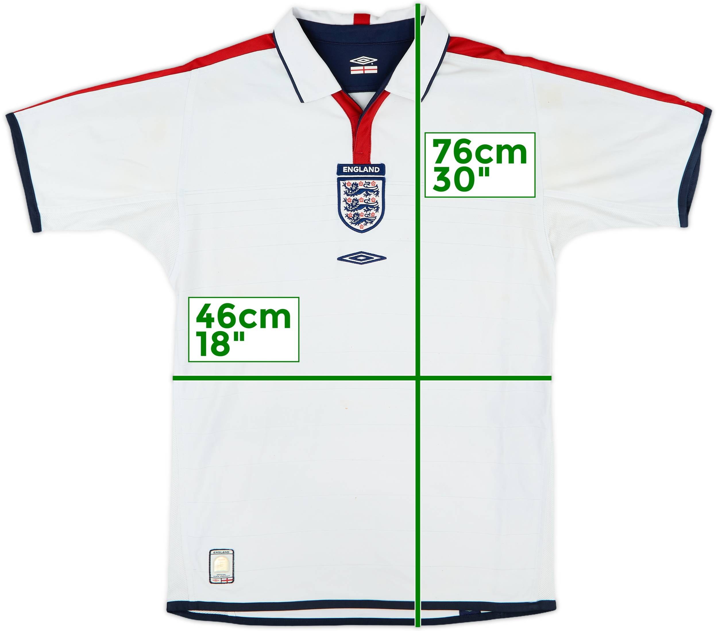 レア 2003-2005 Umbro イングランド代表 シャツ ホーム Ｌ 2003-2005 イングランド代表 公式 ユニフォーム | HRM STORE FB