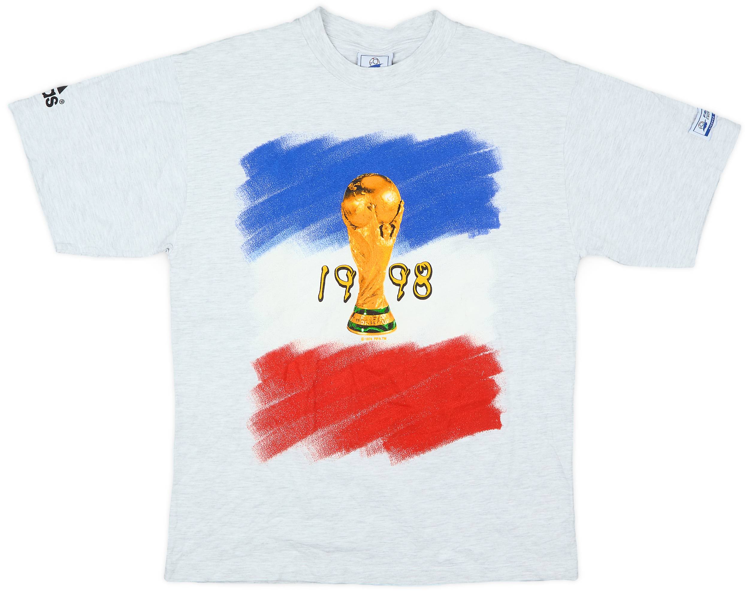 新品❗【adidas】FRANCE 98 Tシャツ (M) 綿100% サッカー 1998 France World Cup adidas Cotton Tee - 9/10 - (M)