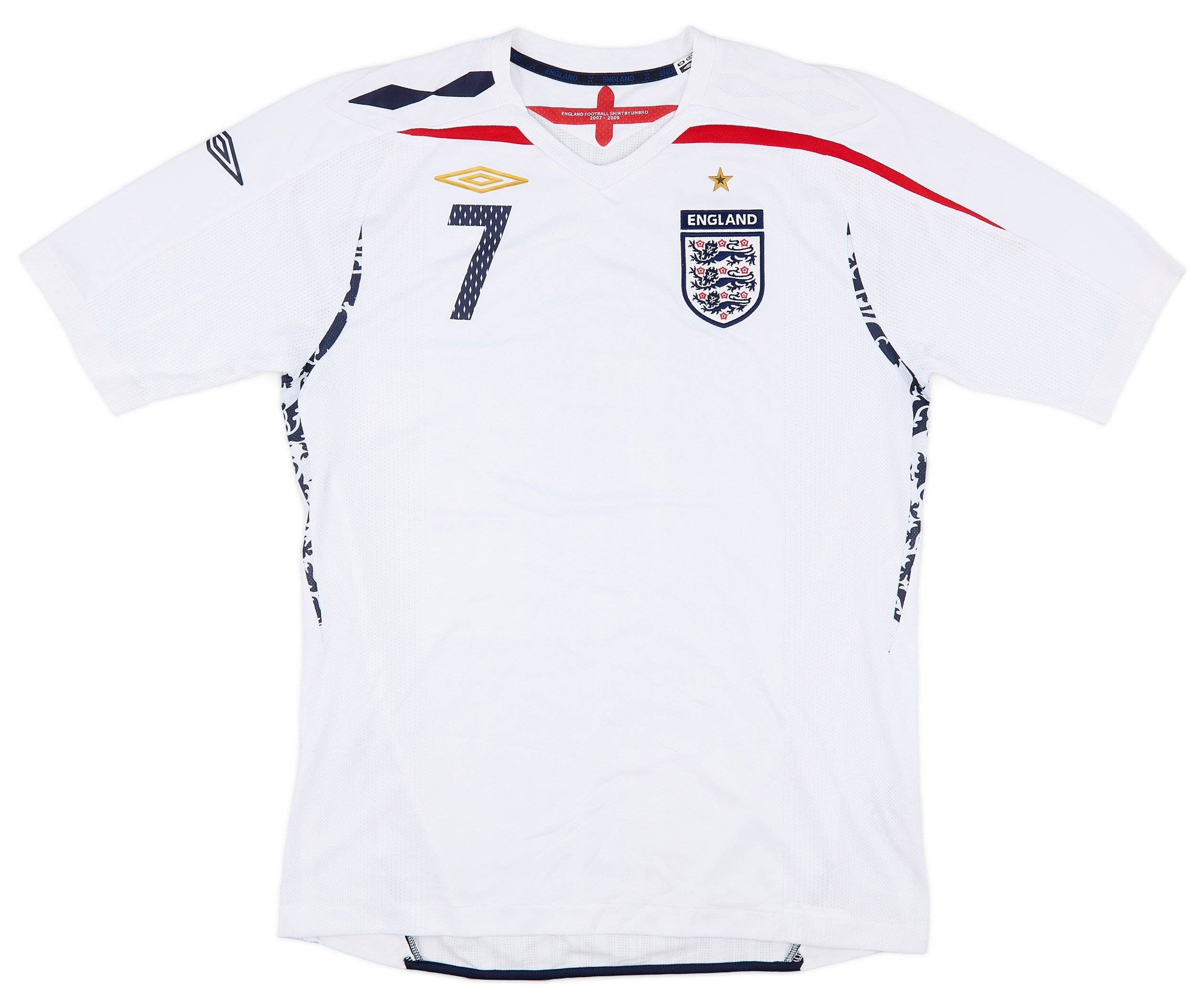 2007-09 England Home Shirt Beckham #7