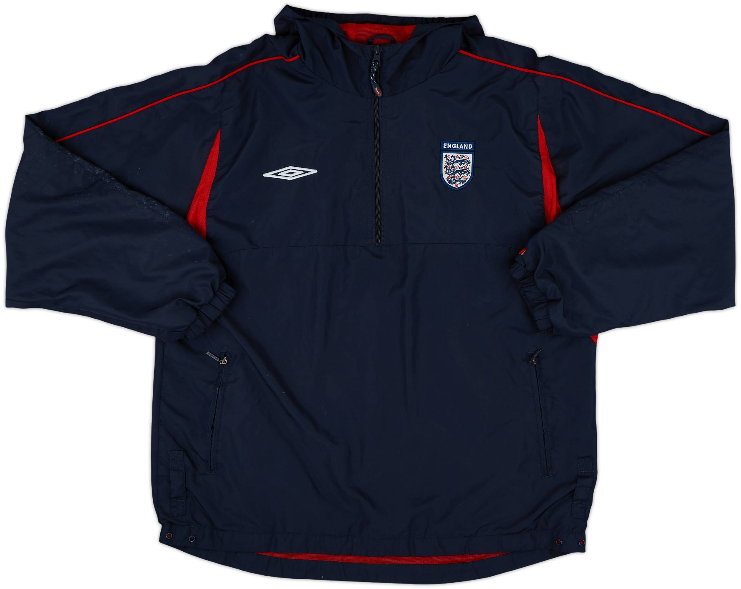 2002-04 England Umbro 1/4 Zip Hooded Drill Top - 5/10 - (L)