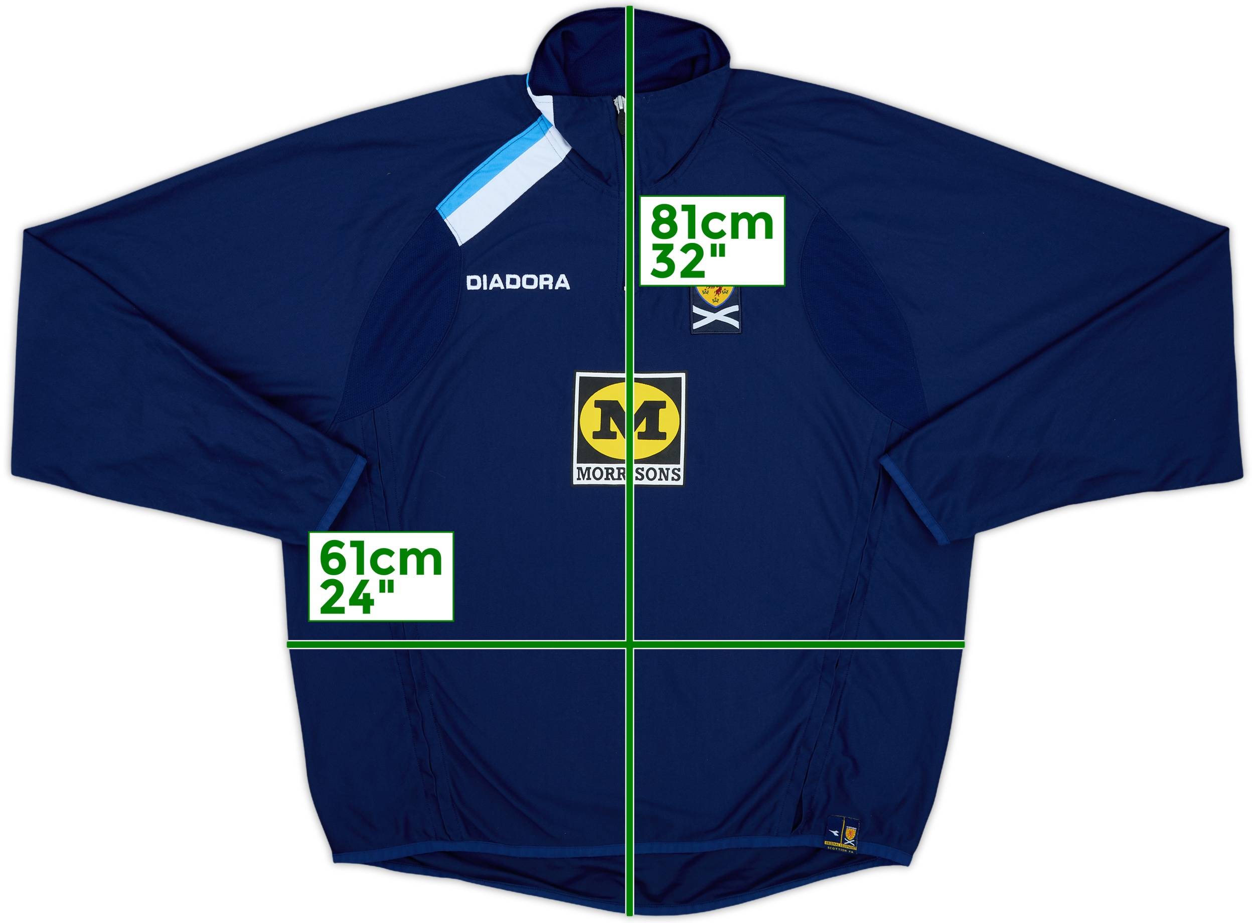 2005-06 Scotland Diadora 1/4 Zip Drill Top - 9/10 - (XL)