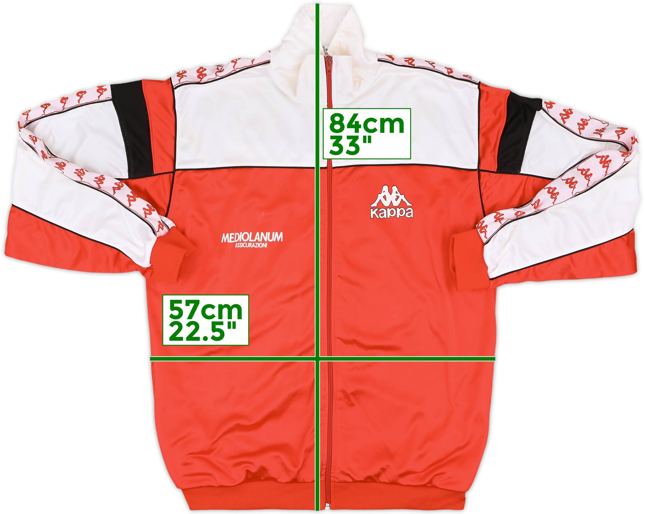 Vintage 1989/90 Kappa AC Milan Track Jacket Top Size Medium