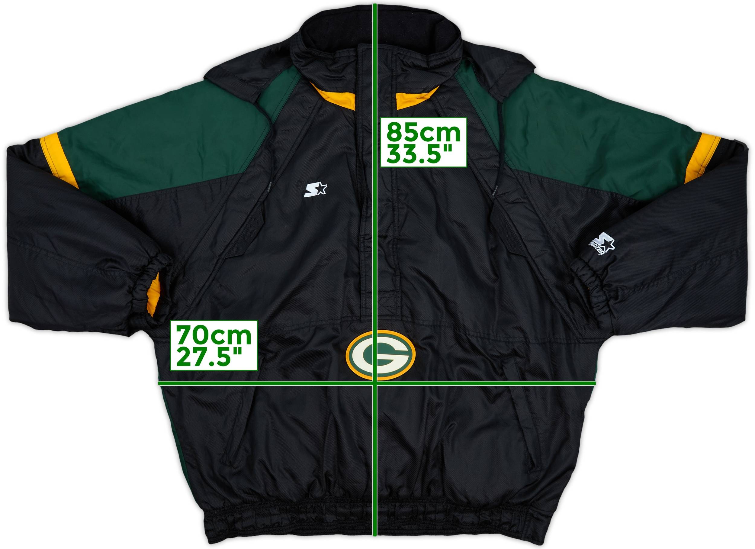 1990s Green Bay Packers Starter 1/2 Zip Rain Coat - 9/10 - (XL)