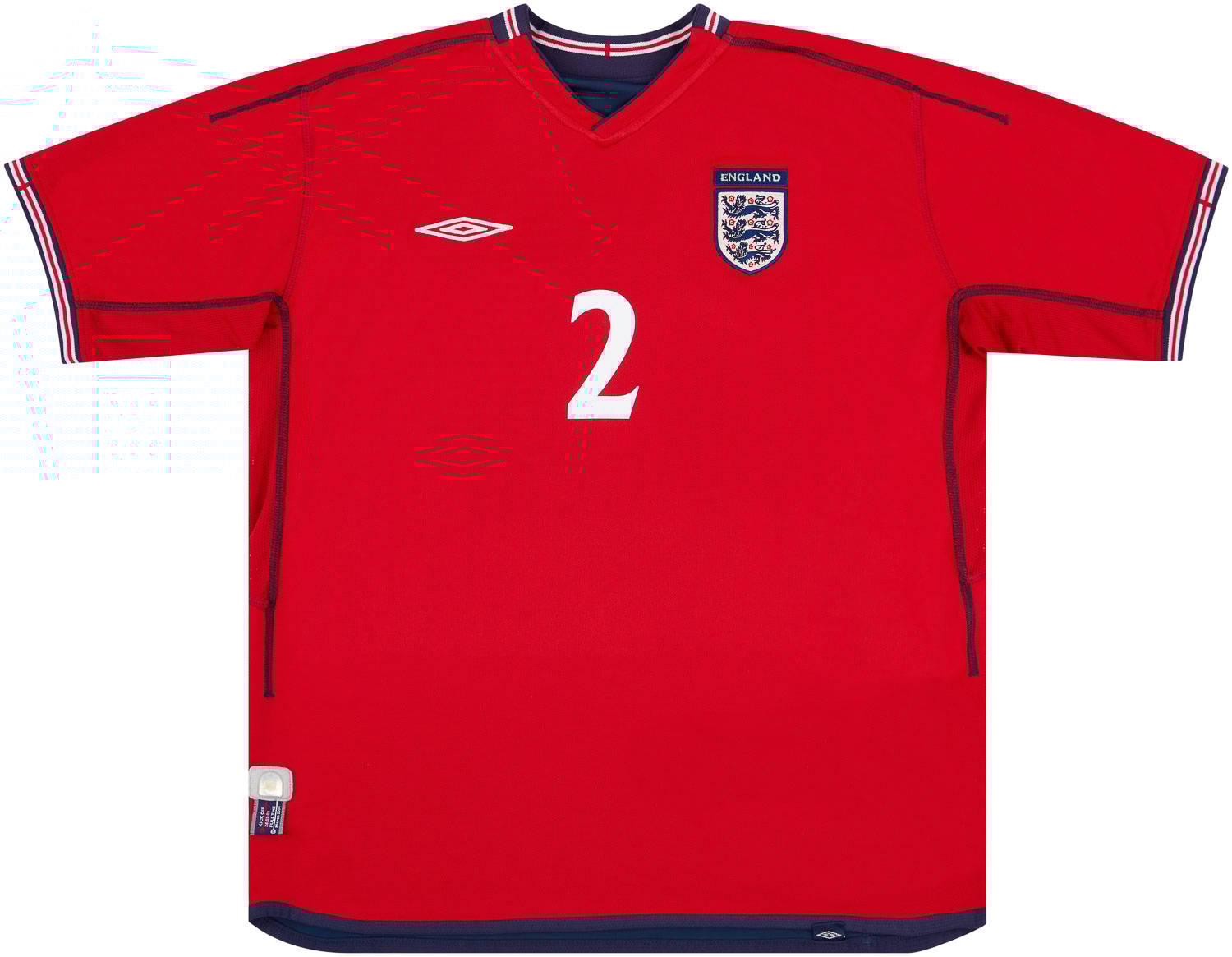 01-02 ENGLAND national team 9番　UMBRO L 2002-04 England Away Shirt G.Neville #2 - 9/10