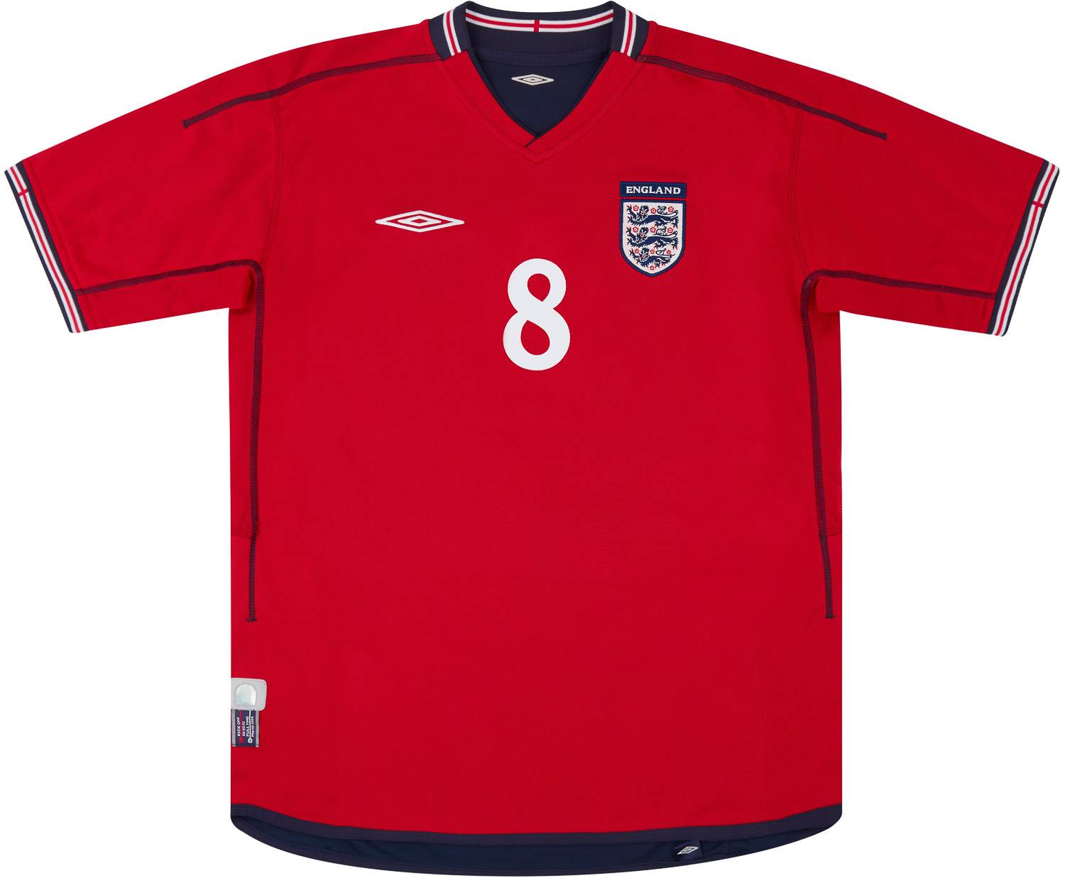 イングランド代表 Umbro シャツ SCHOLES 8 2001/03 SCHOLES #8 England Vintage Umbro Home Football Shirt