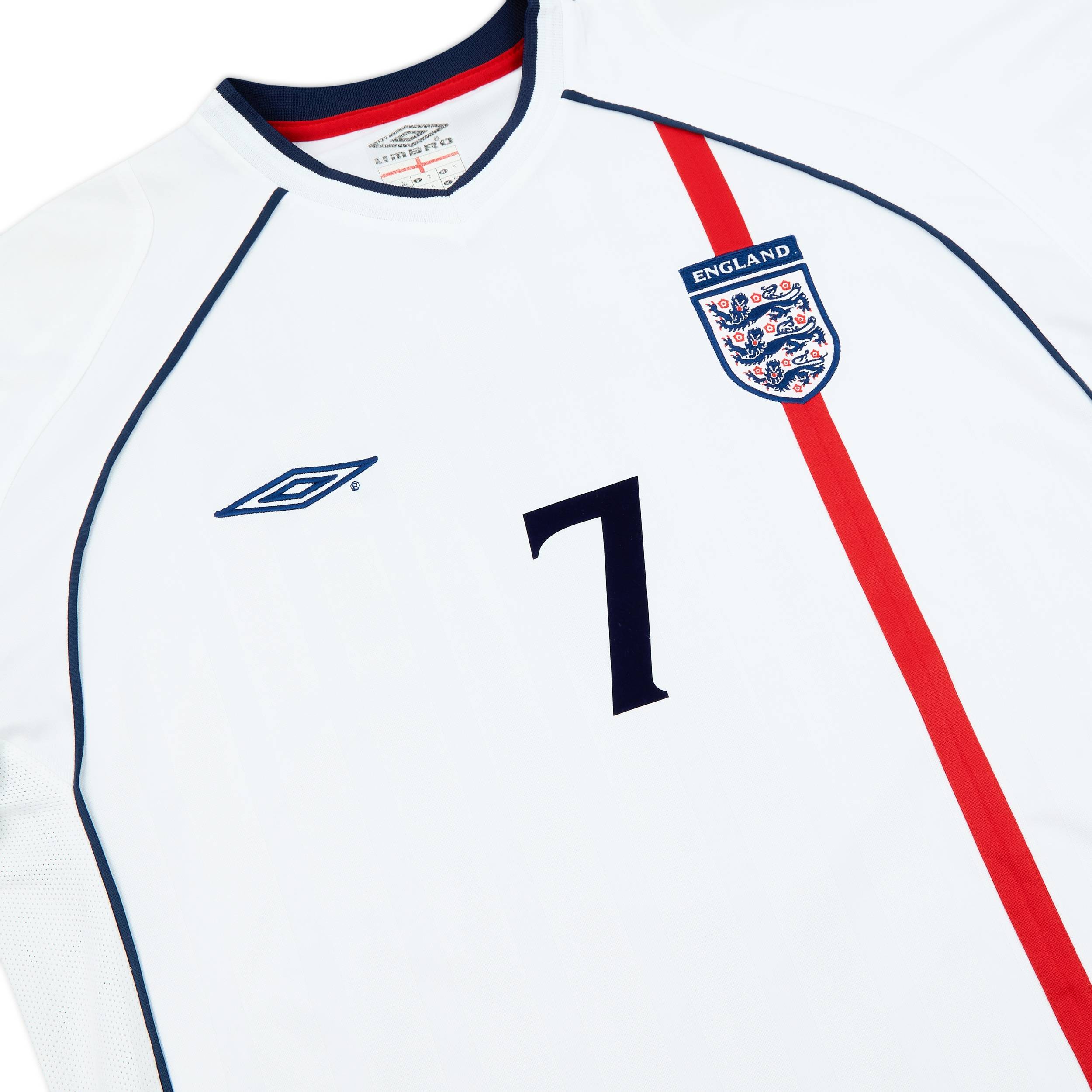 2001-03 England Home Shirt Beckham #7