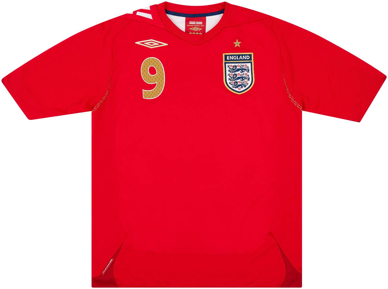 2006-08 England Away Shirt Rooney #9 - 9/10