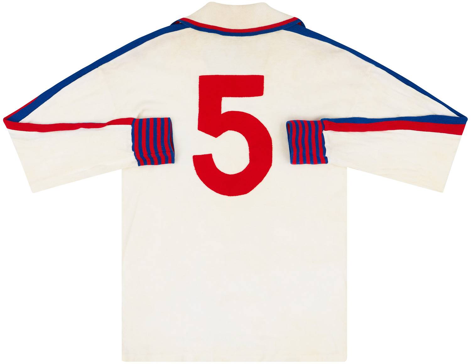 1976 England U-23 Match Worn Home L/S Shirt #5 (Thompson) v