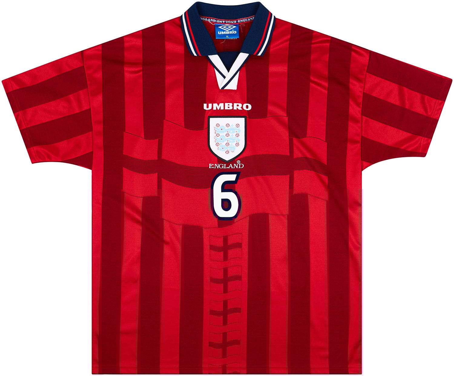 1997-99 England Away Shirt Southgate #6 - 8/10 - (XXL)