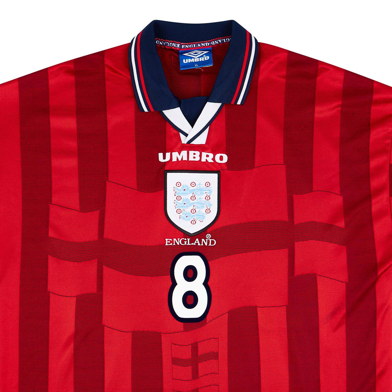 1997-99 England Away Shirt Gascoigne #8 - 8/10 - (XL)