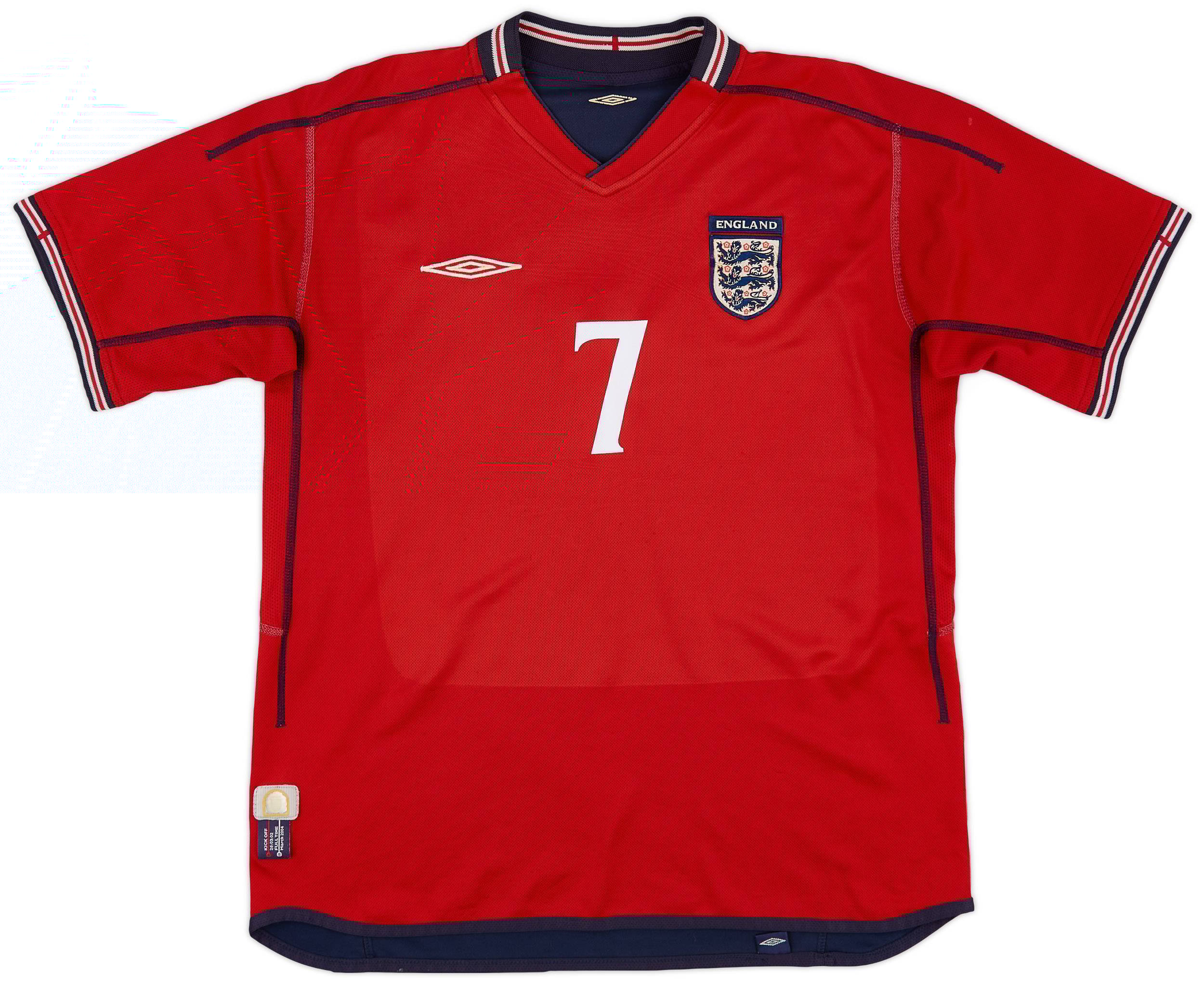 イングランド代表 BECKHAM 7 レッドシャツ beckham jersey umbro shirt england #7 red kit gold gb 14 eu