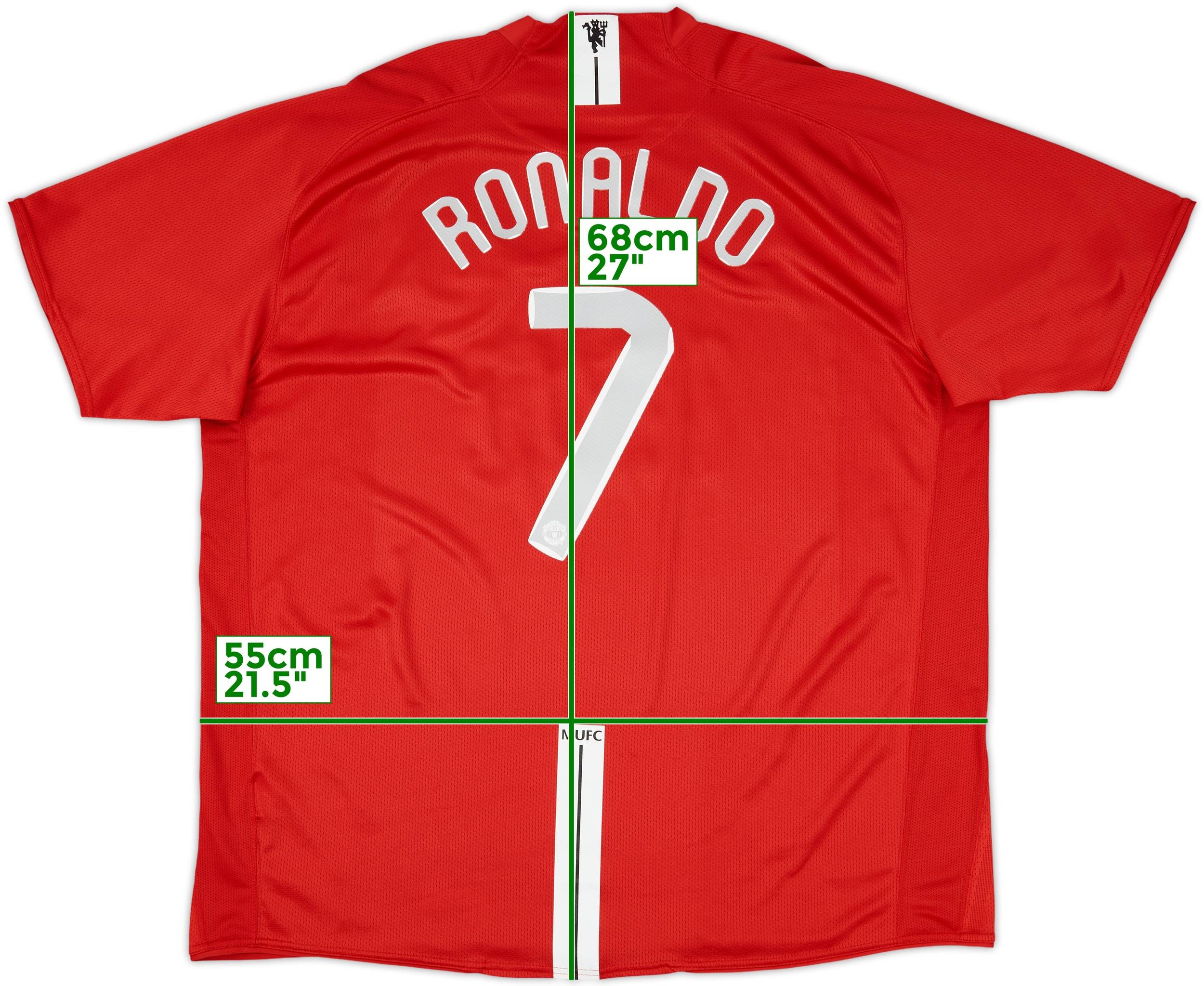 【新発売】 United Manchester 2007-09 Home (3XL) - 9/10 - #7 Ronaldo Shirt ウェア