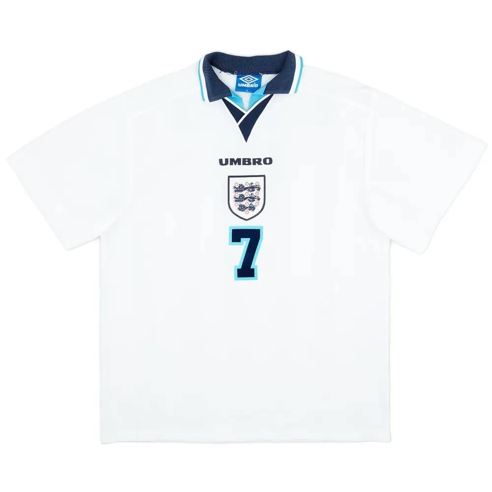 1995-97 England Home Shirt Beckham #7