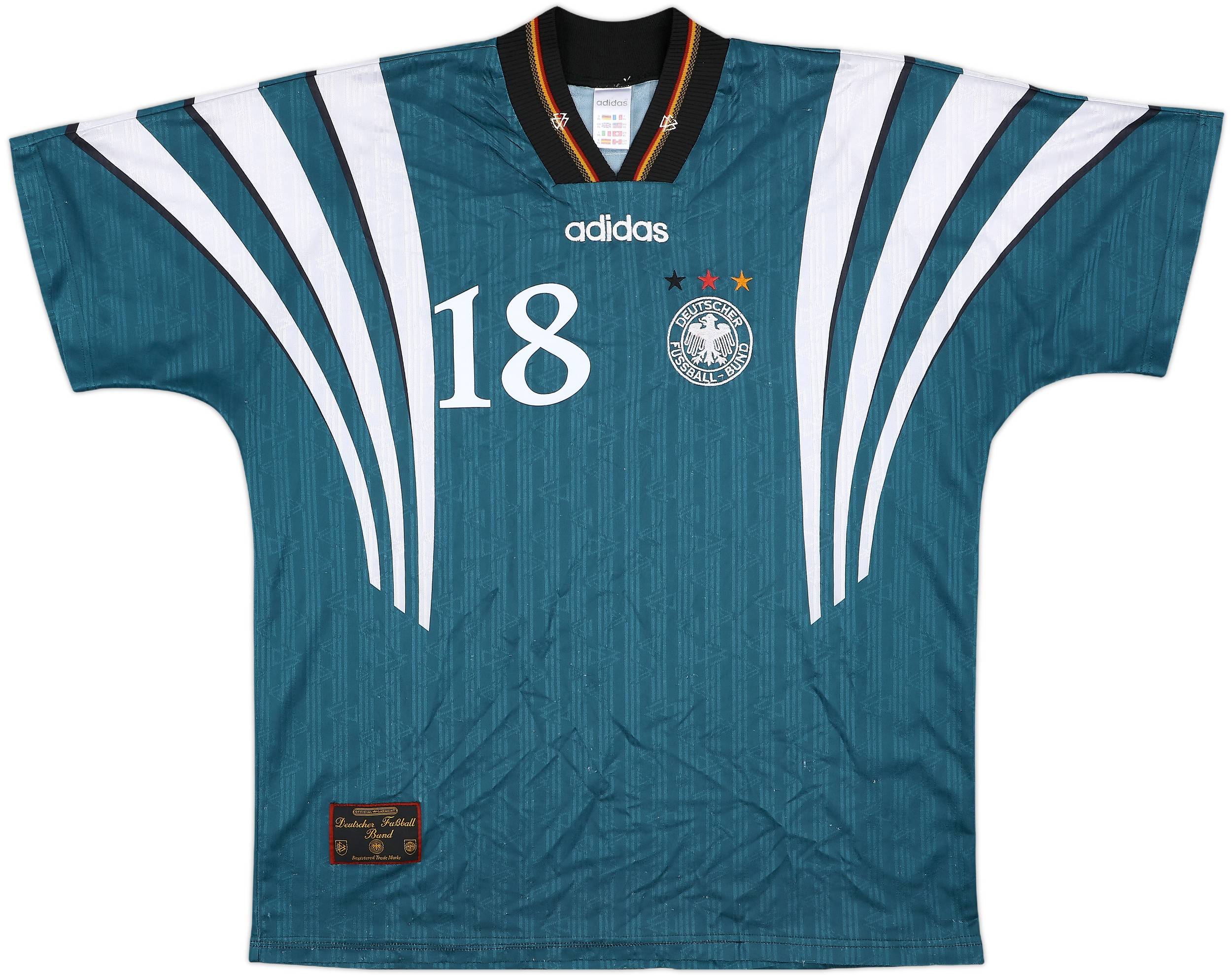 1996-98 Germany Away Shirt Klinsmann #18 - 7/10 - (XL)