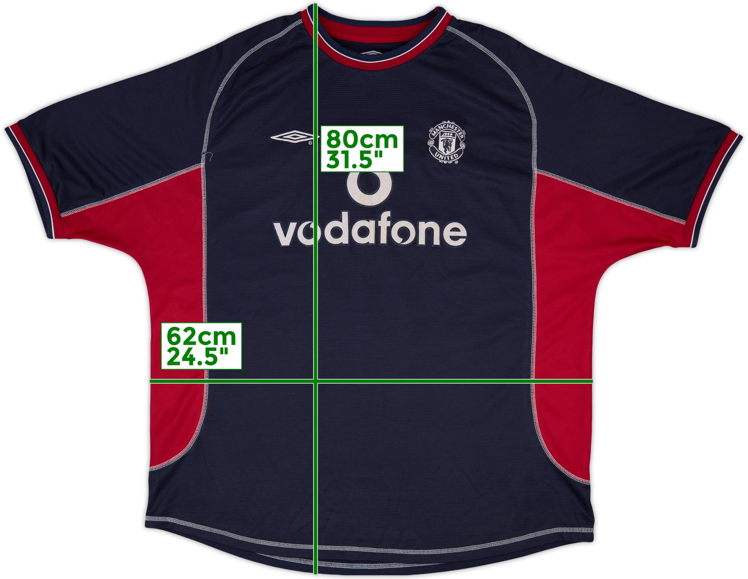 ManchesterUnited Beckham 7 XL【最終値下げ】 2002-04 Manchester United Home Shirt Beckham #7 (XXL)