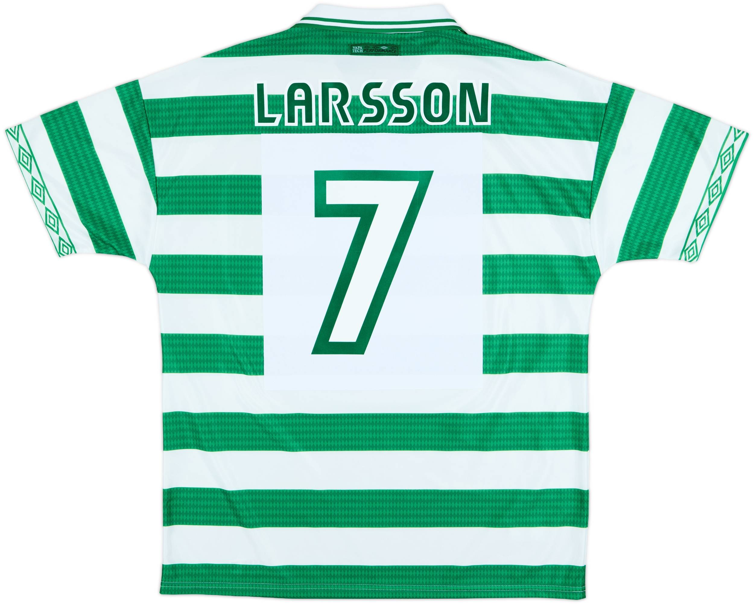 1997-99 Celtic Home Shirt Larsson #7 - 9/10 - (XL)